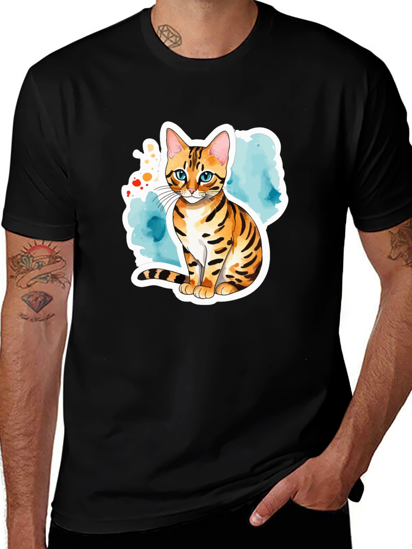 Variant 13 of Cute Cat Graphic Tee - Trendy Animal Lover Shirt