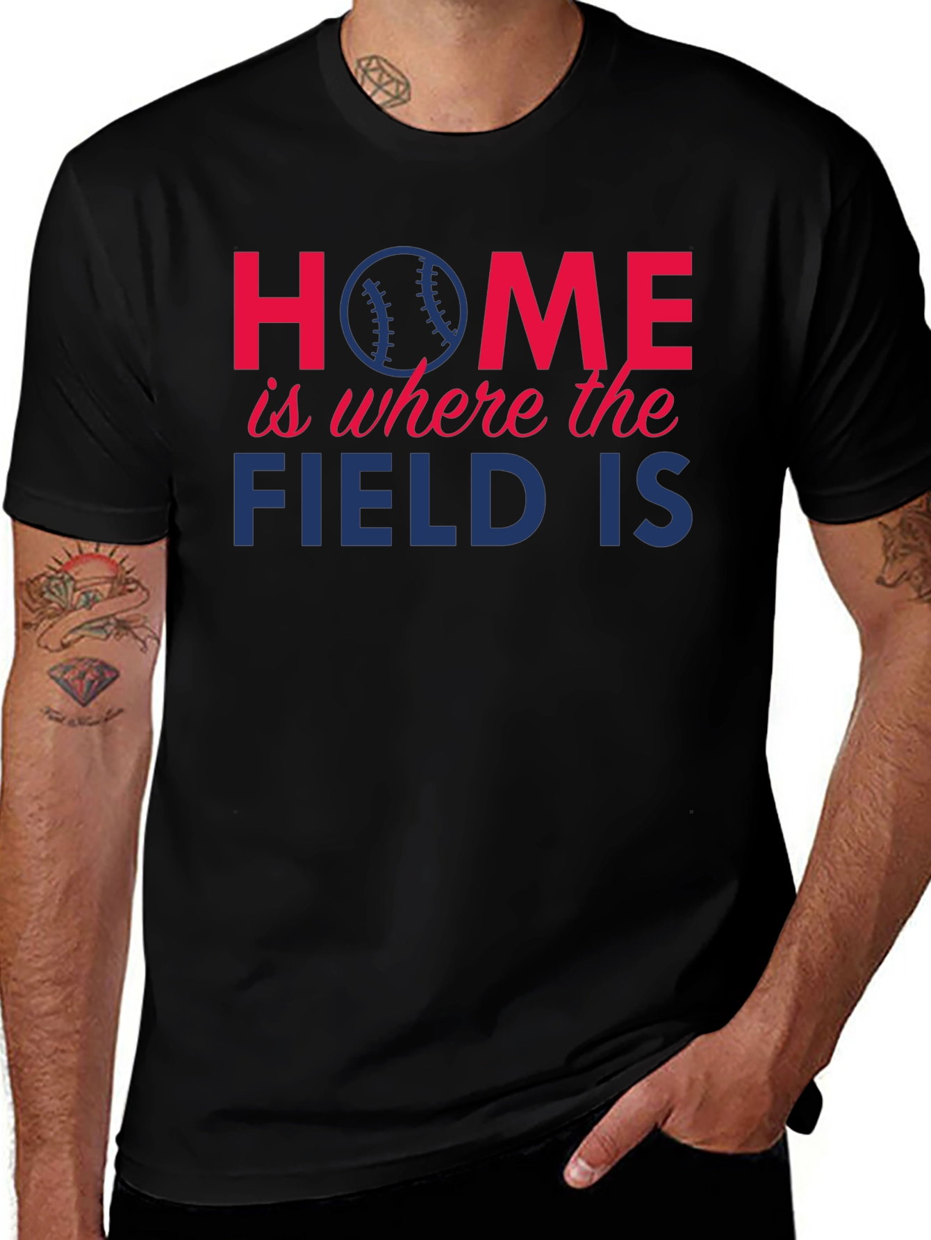 Black Baseball Home Field T-Shirt main image
