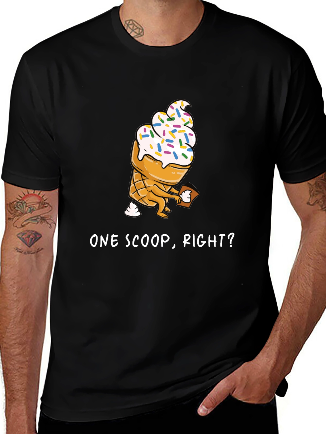 Variant 17 of One Scoop Right T-Shirt - Ice Cream Cone Graphic Tee