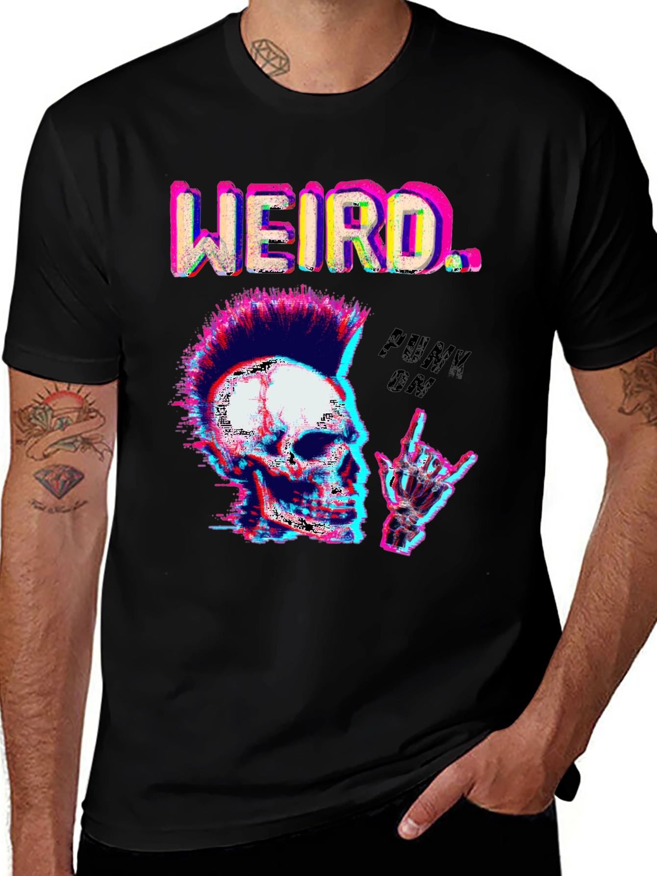 Weird Punk Skull Graphic Tee