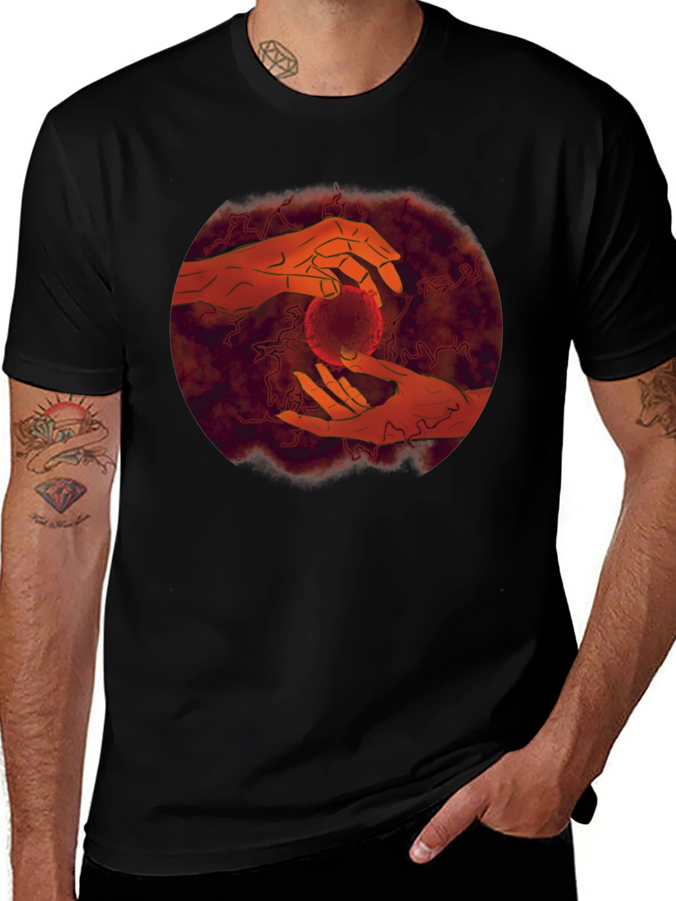 Hands Holding Orb Graphic Tee