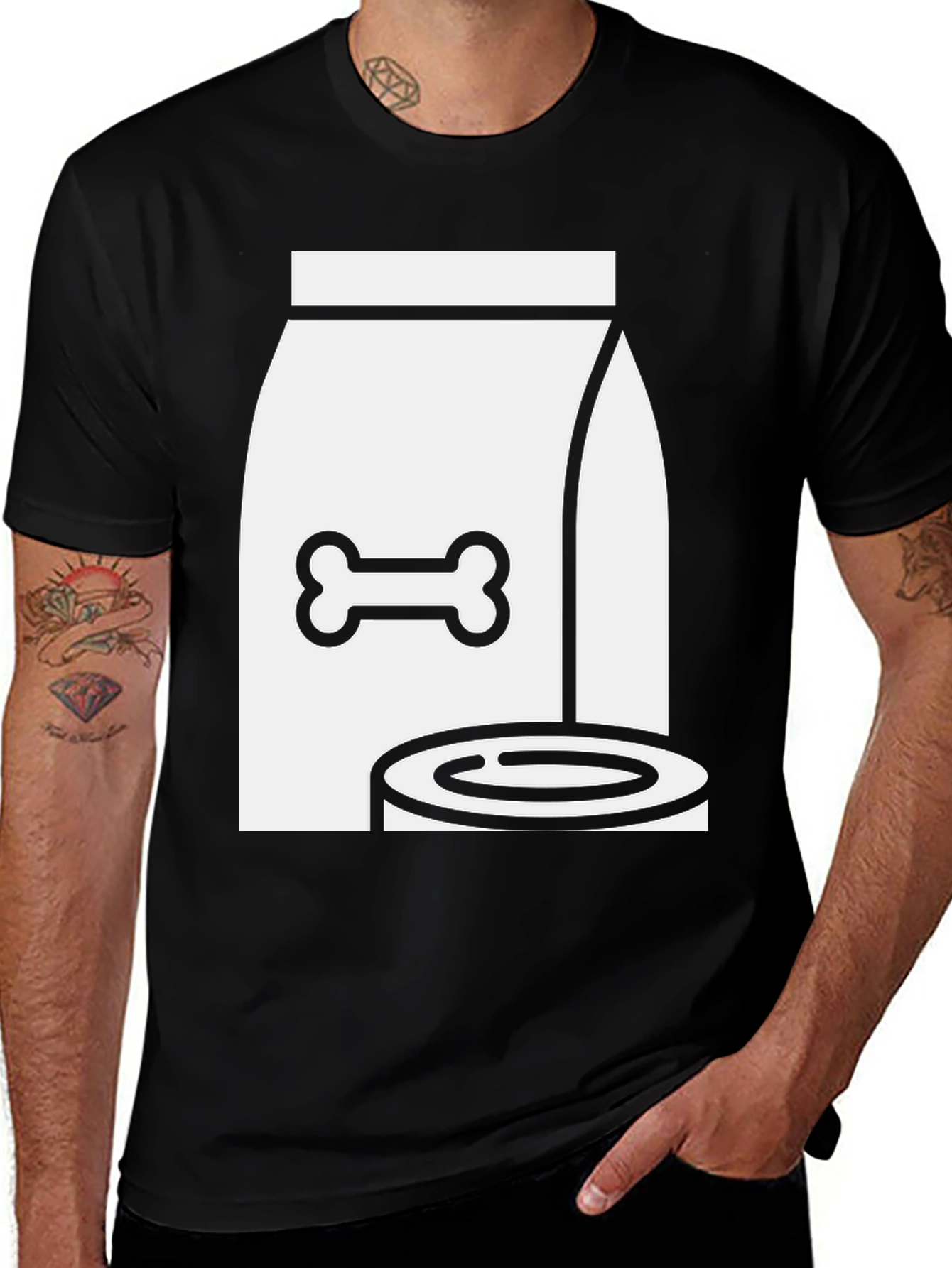 Variant 11 of Dog Food T-Shirt - Bone & Bowl Design