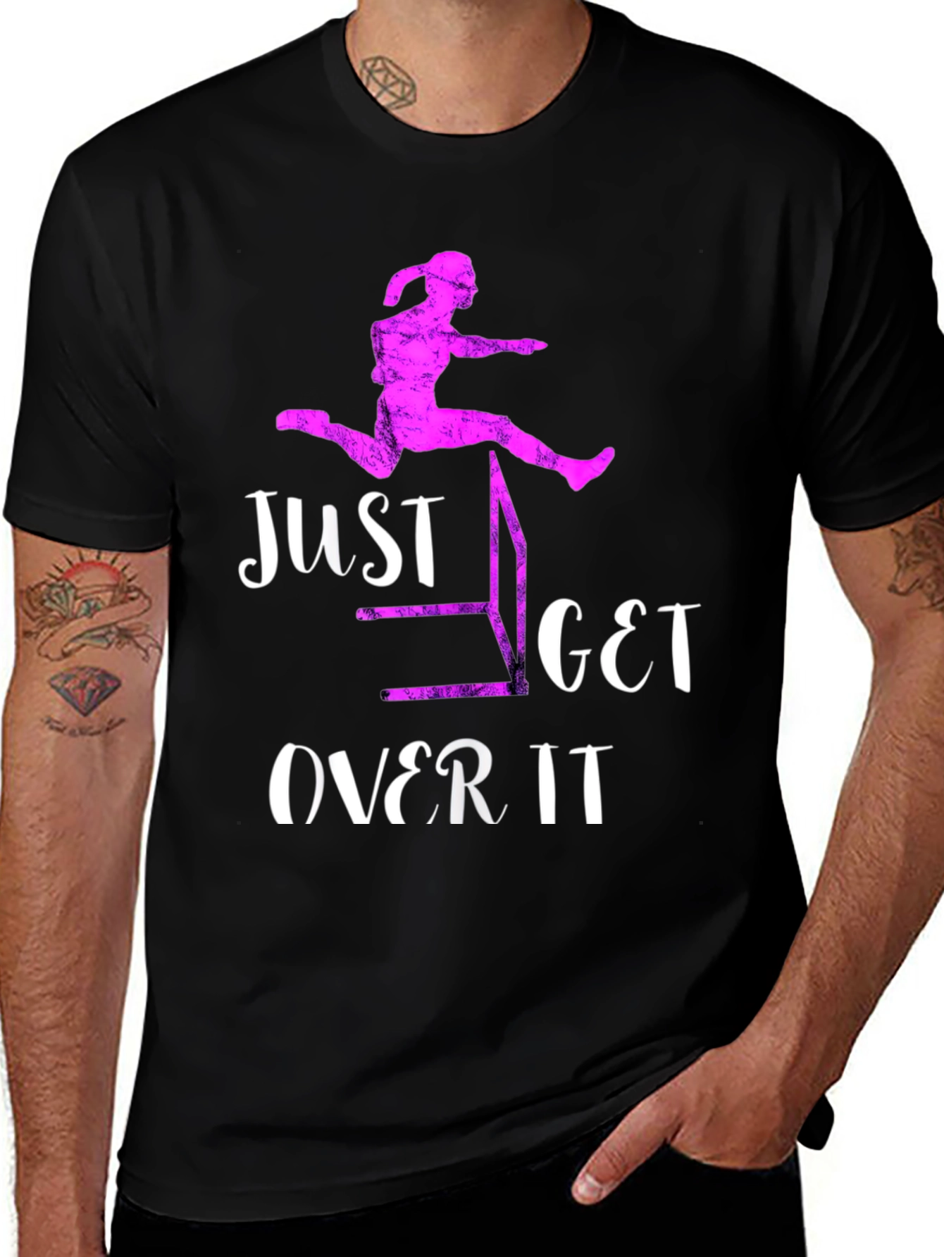 Variant 12 of Just Get Over It Hurdler T-Shirt