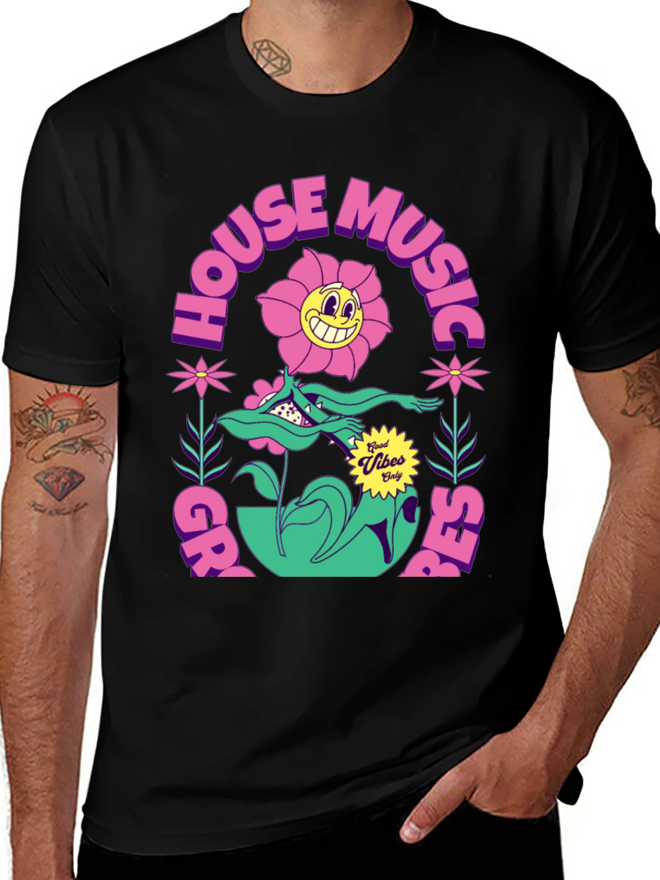 Variant 20 of Groovy House Music Tee - Good Vibes Only