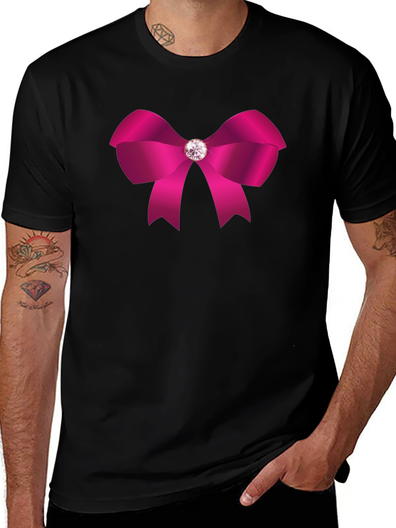 Variant 17 of Pink Bow Graphic Tee - Stylish Casual Wear