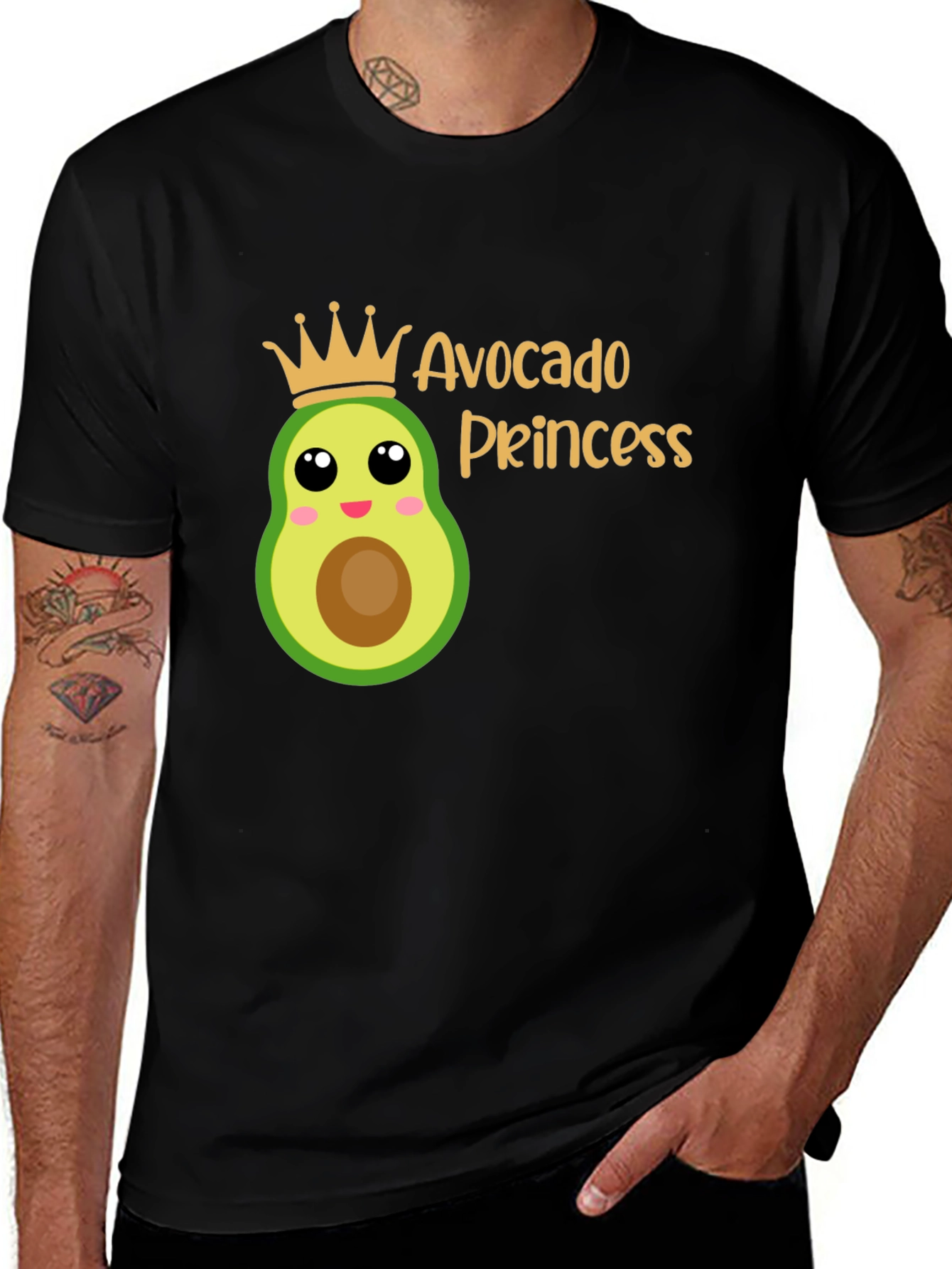 Variant 6 of Avocado Princess Graphic T-Shirt - Black