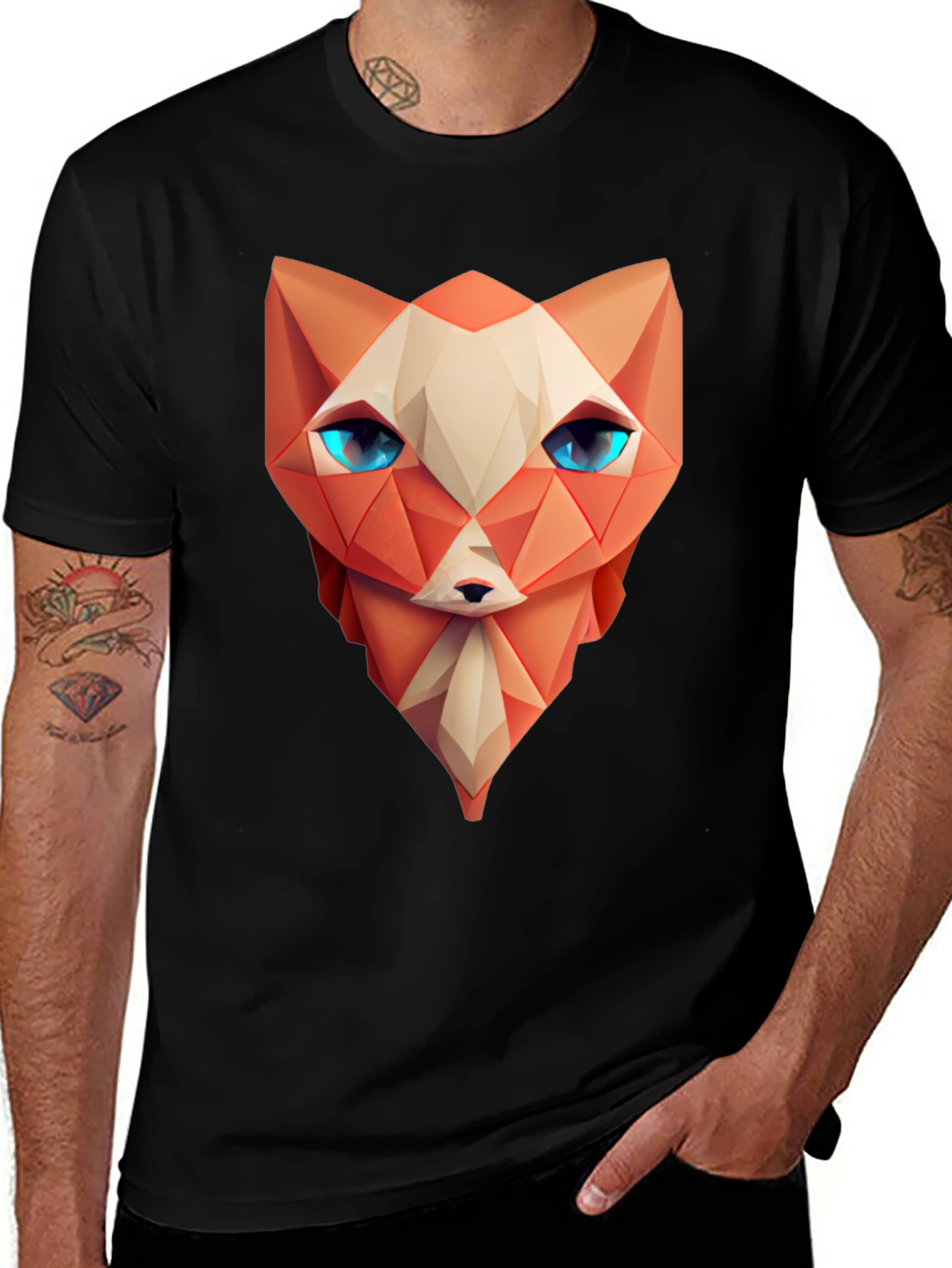 Variant 18 of Geometric Fox T-Shirt - Modern Art Tee