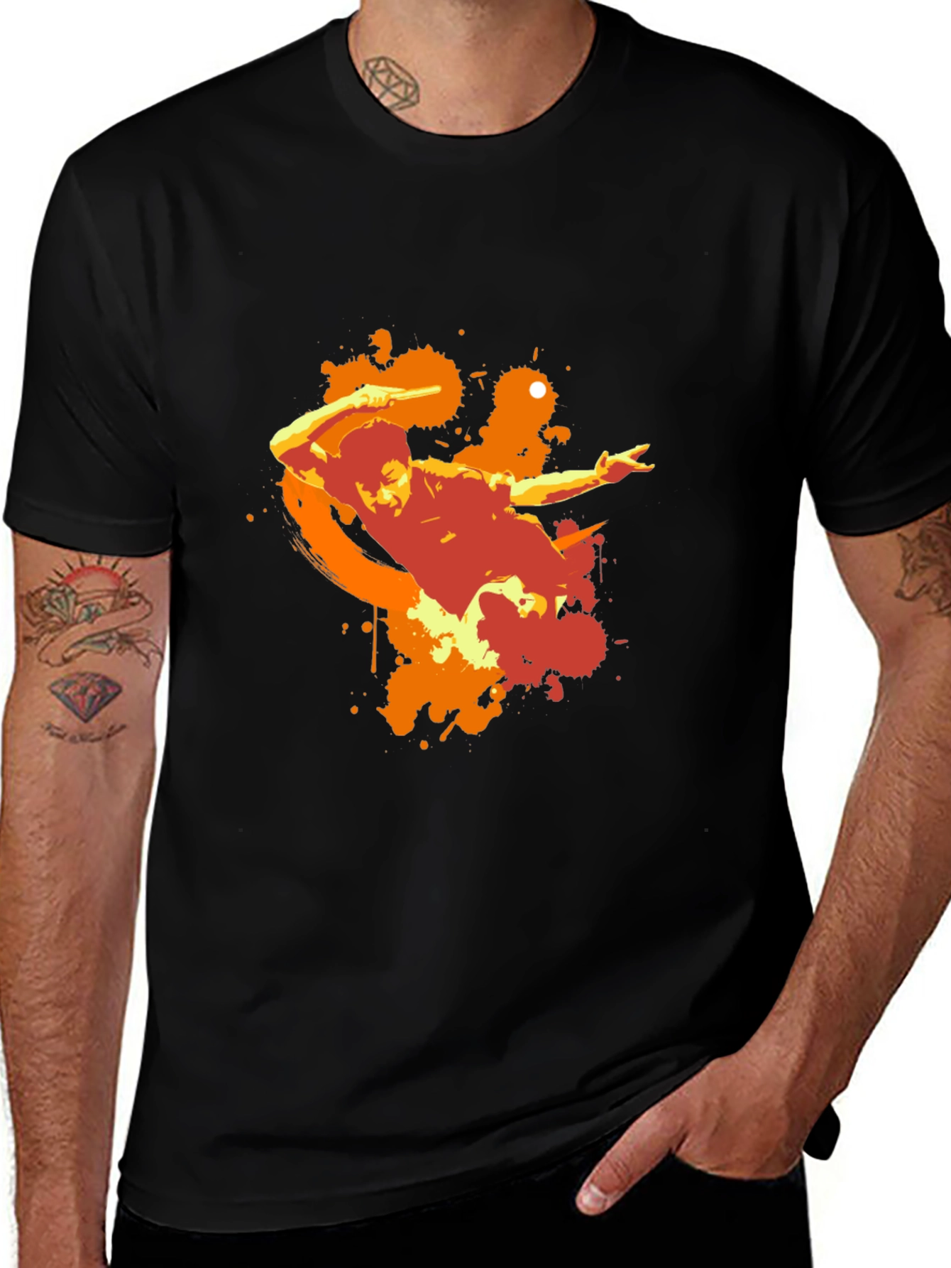 Variant 25 of Stylish Table Tennis Player Graphic Tee