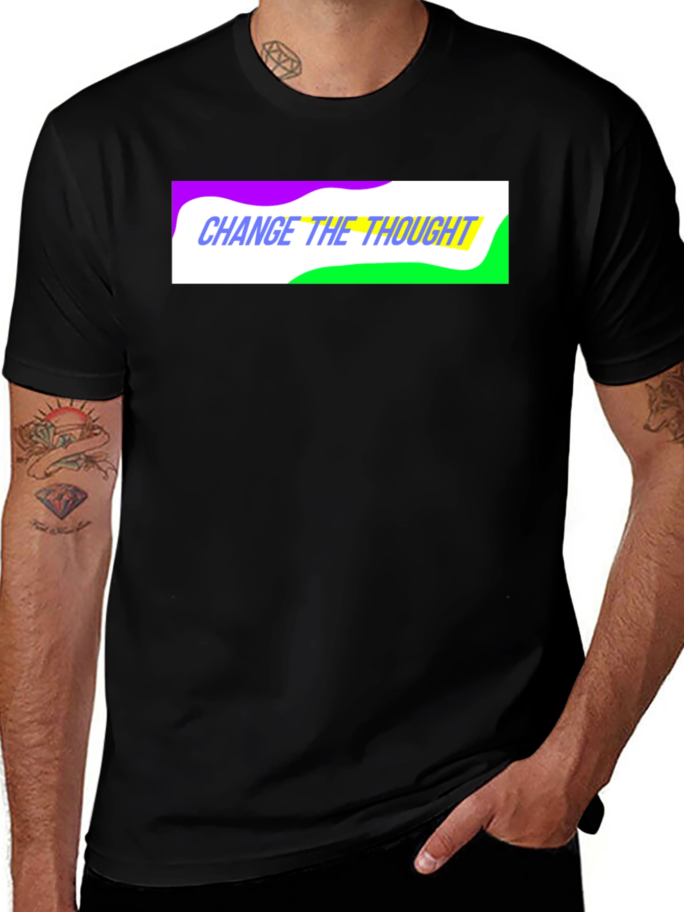 Variant 15 of Change the Thought Graphic Tee - Black