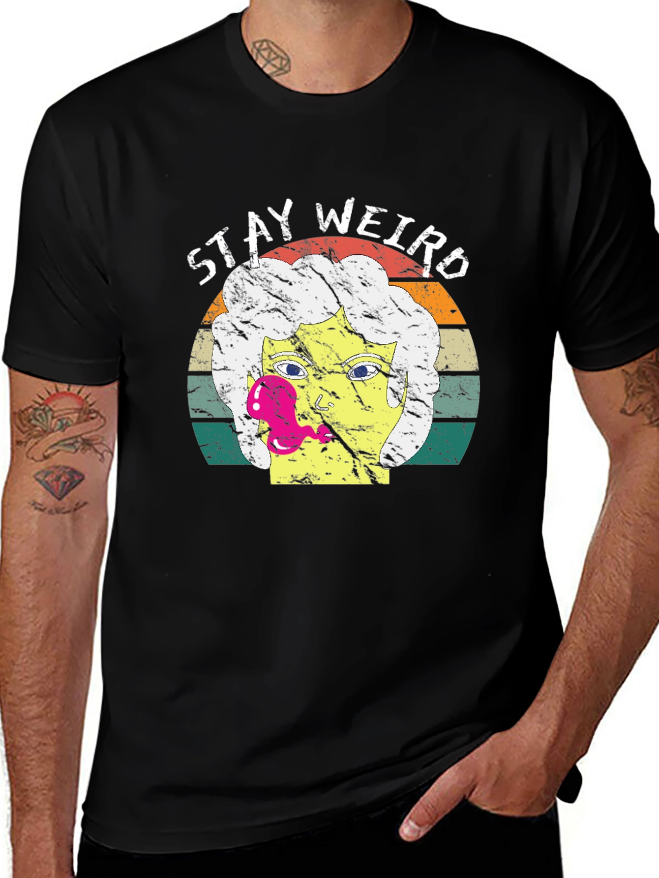Variant 21 of Stay Weird Graphic Tee - Retro Design