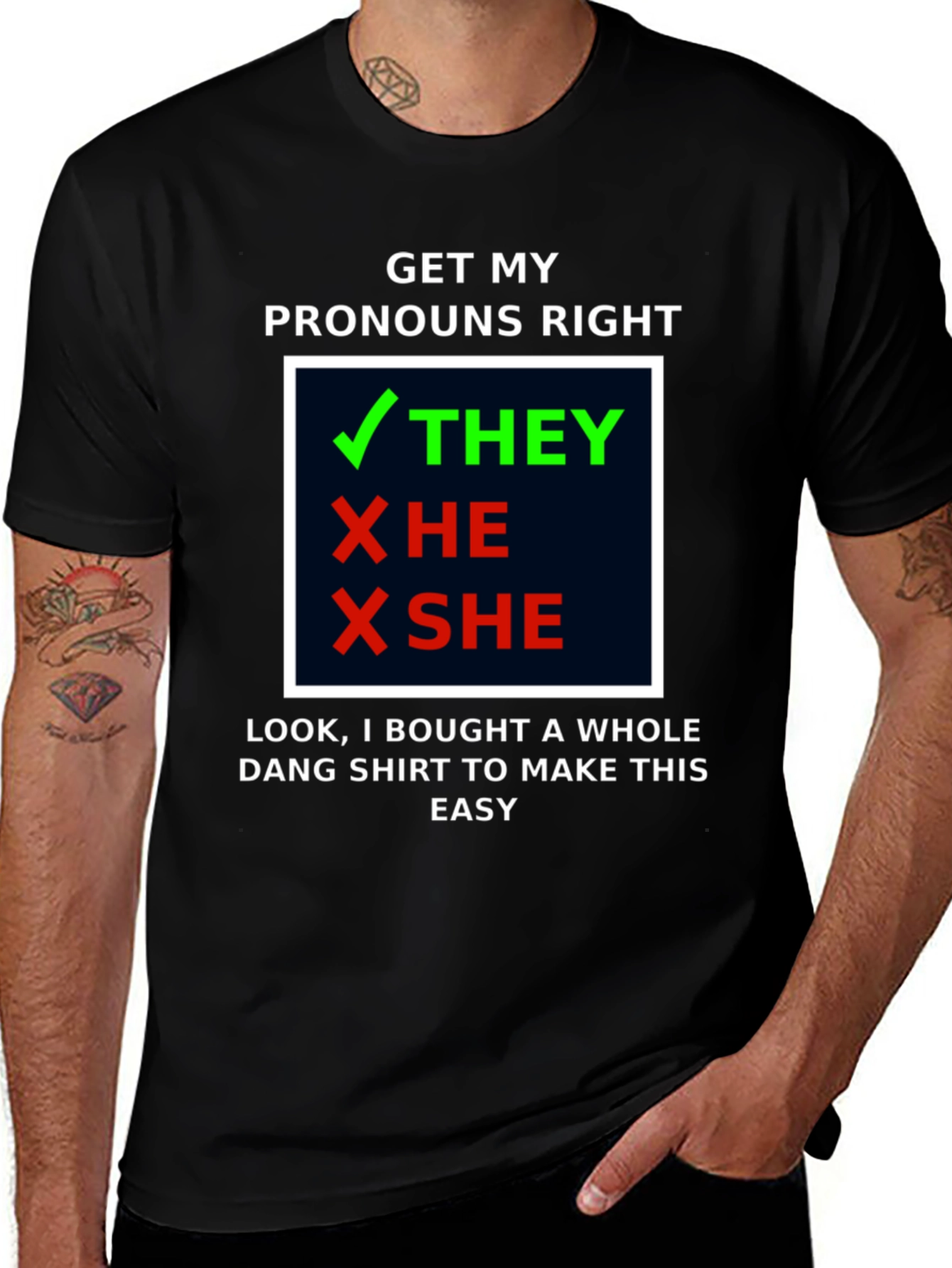 Pronoun Awareness T-Shirt: Get My Pronouns Right