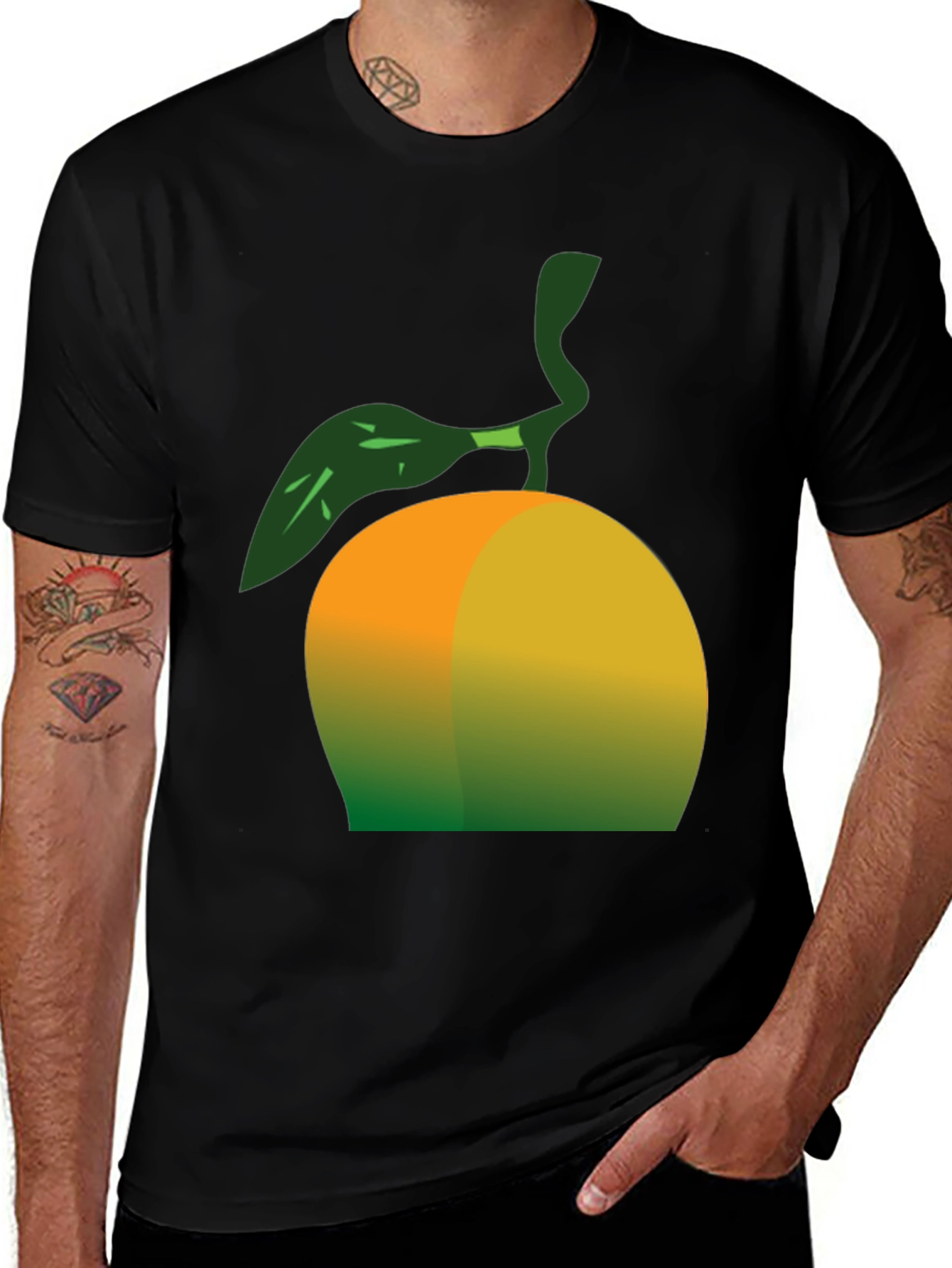 Variant 21 of Mango Graphic Tee - Black Cotton T-Shirt