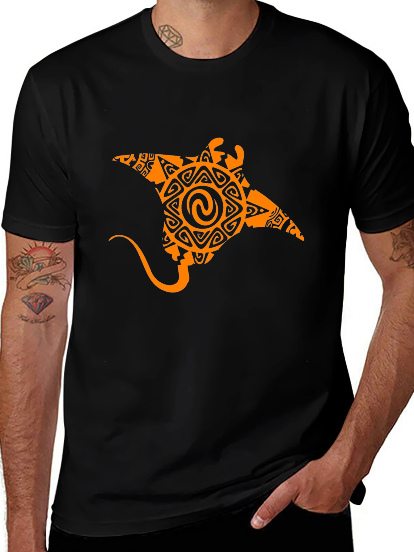 Variant 19 of Tribal Manta Ray Graphic Tee