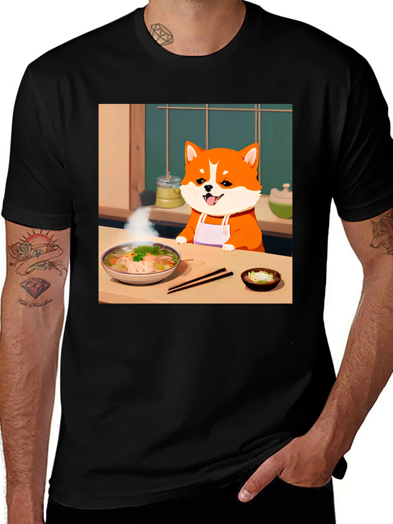 Variant 20 of Chef Dog T-Shirt - Anime Style