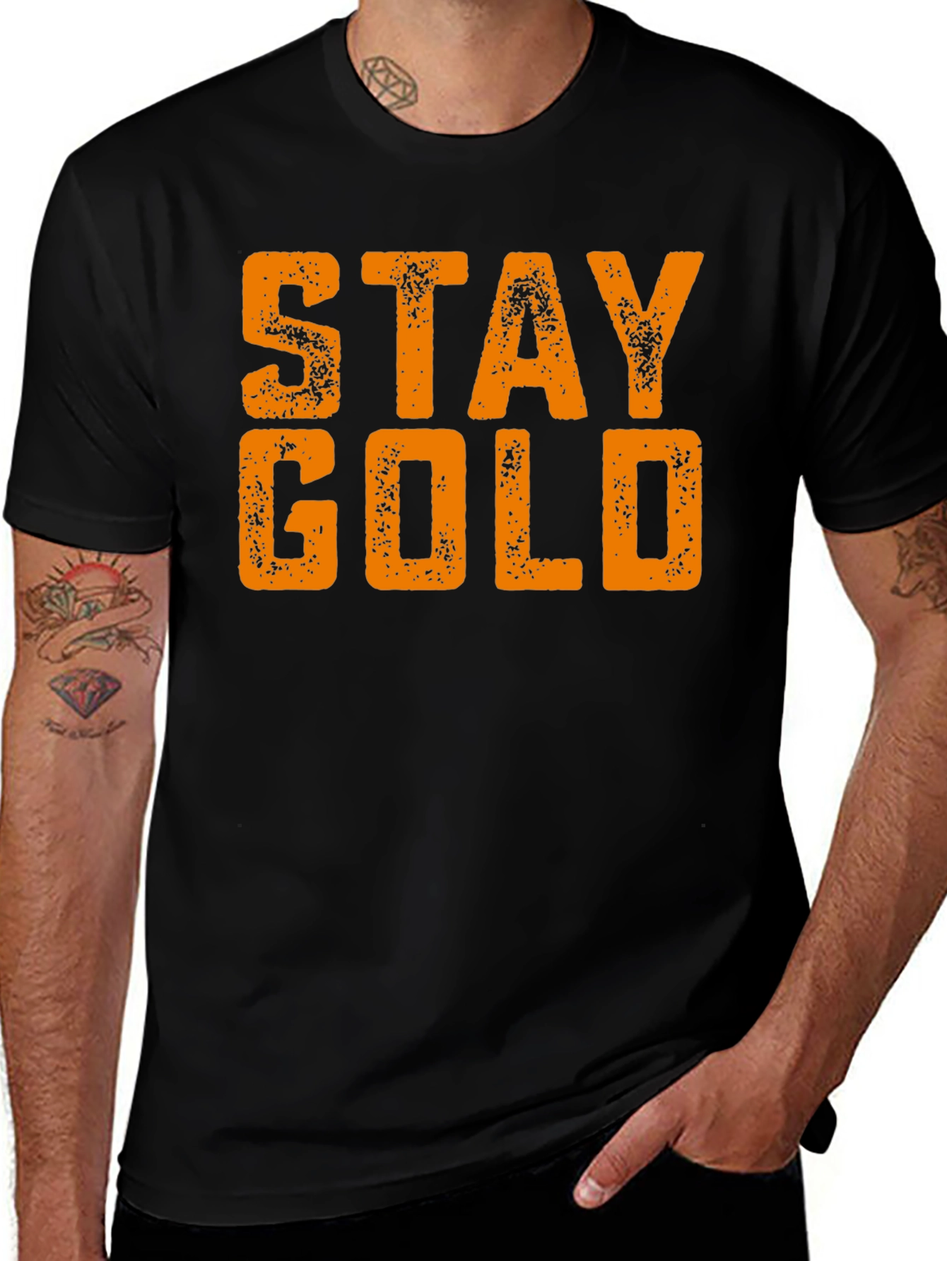 Variant 27 of Stay Gold Black T-Shirt - Unique Graphic Tee