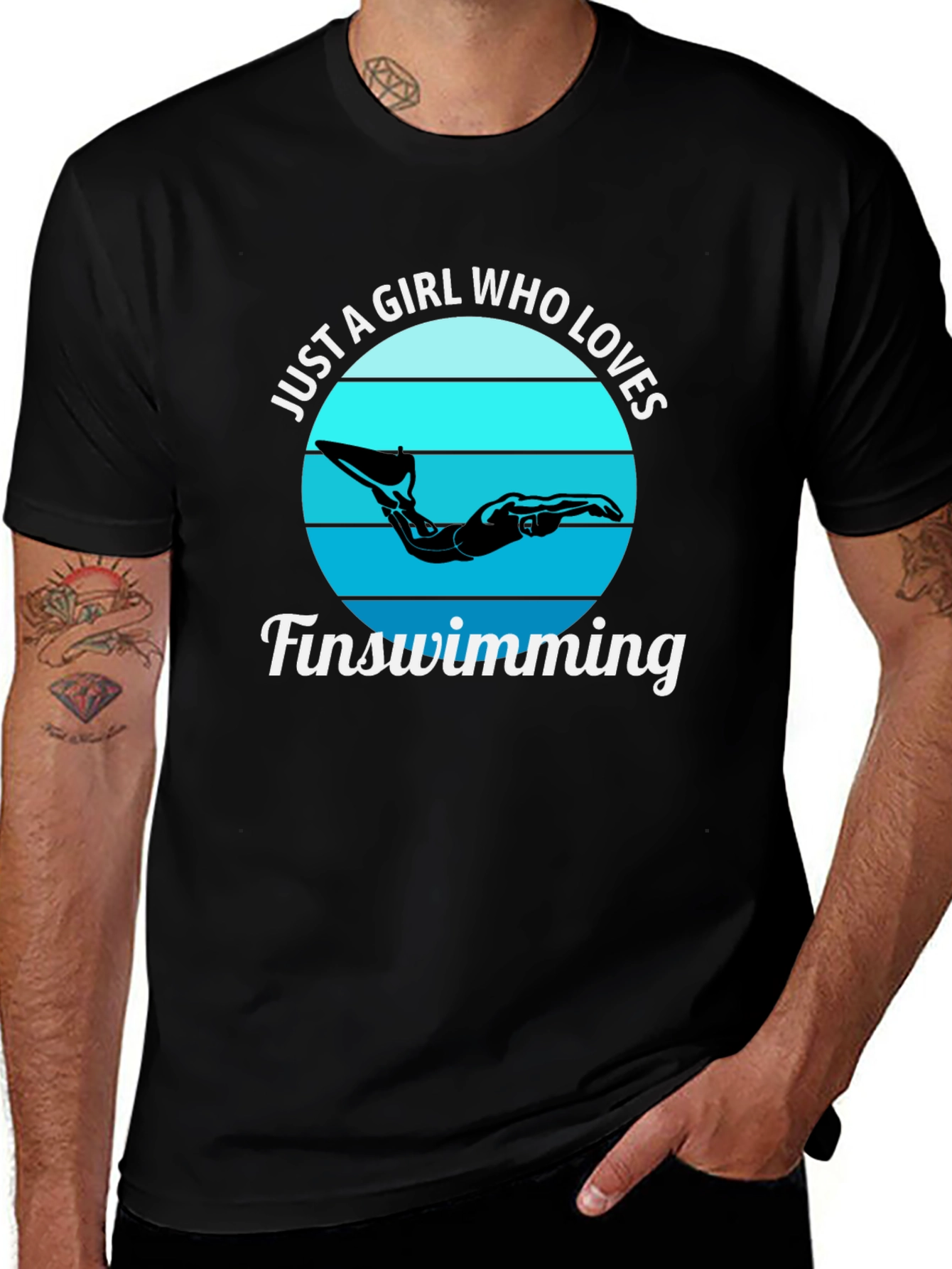 Black Girl Who Loves Finswimming Graphic T-Shirt main image