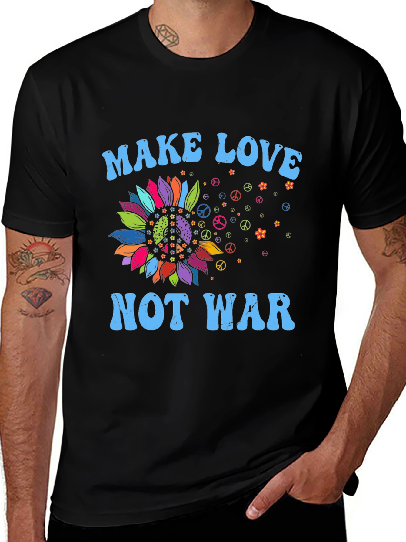 Variant 25 of Make Love Not War Sunflower Graphic Tee