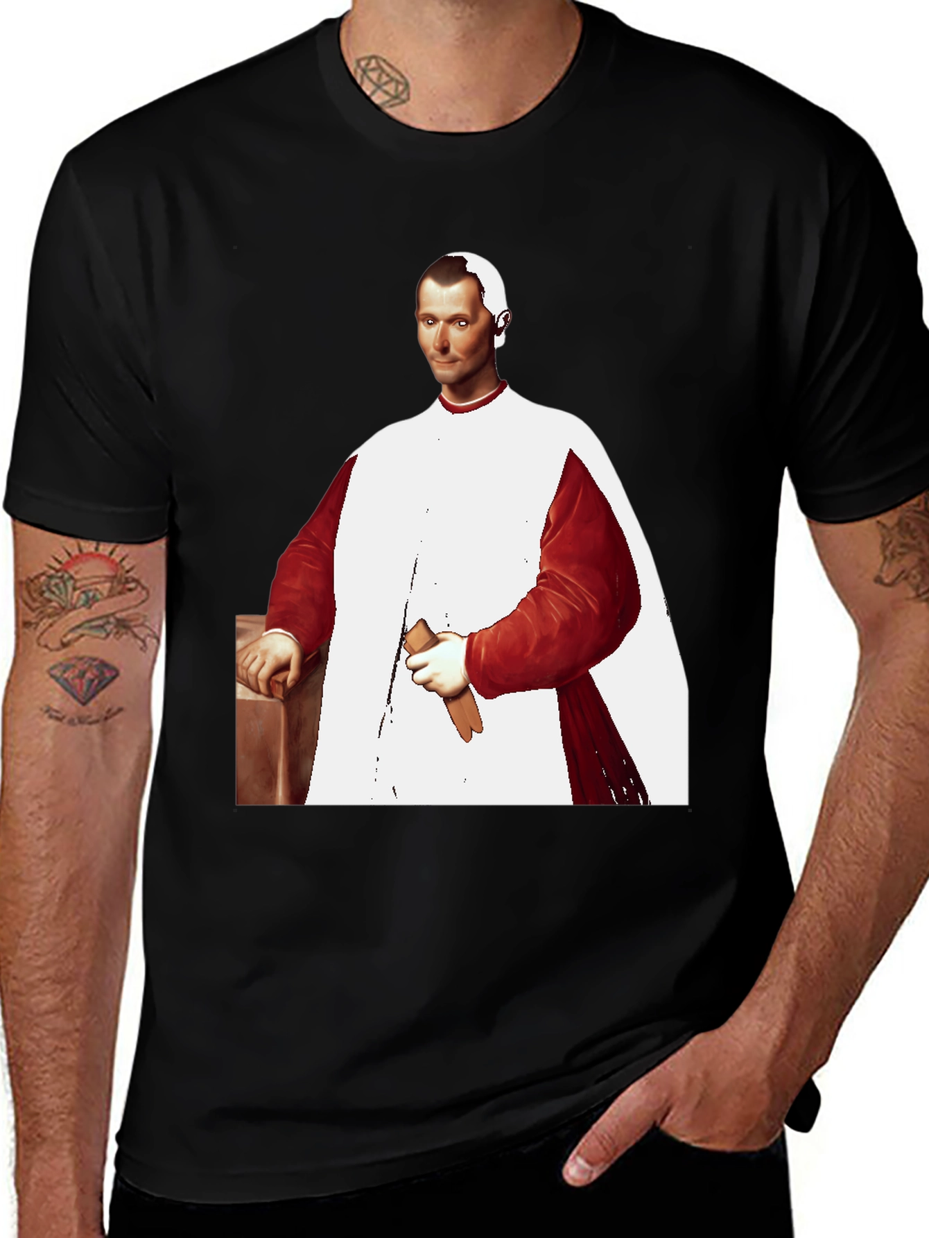 Variant 17 of Renaissance Portrait Black T-Shirt