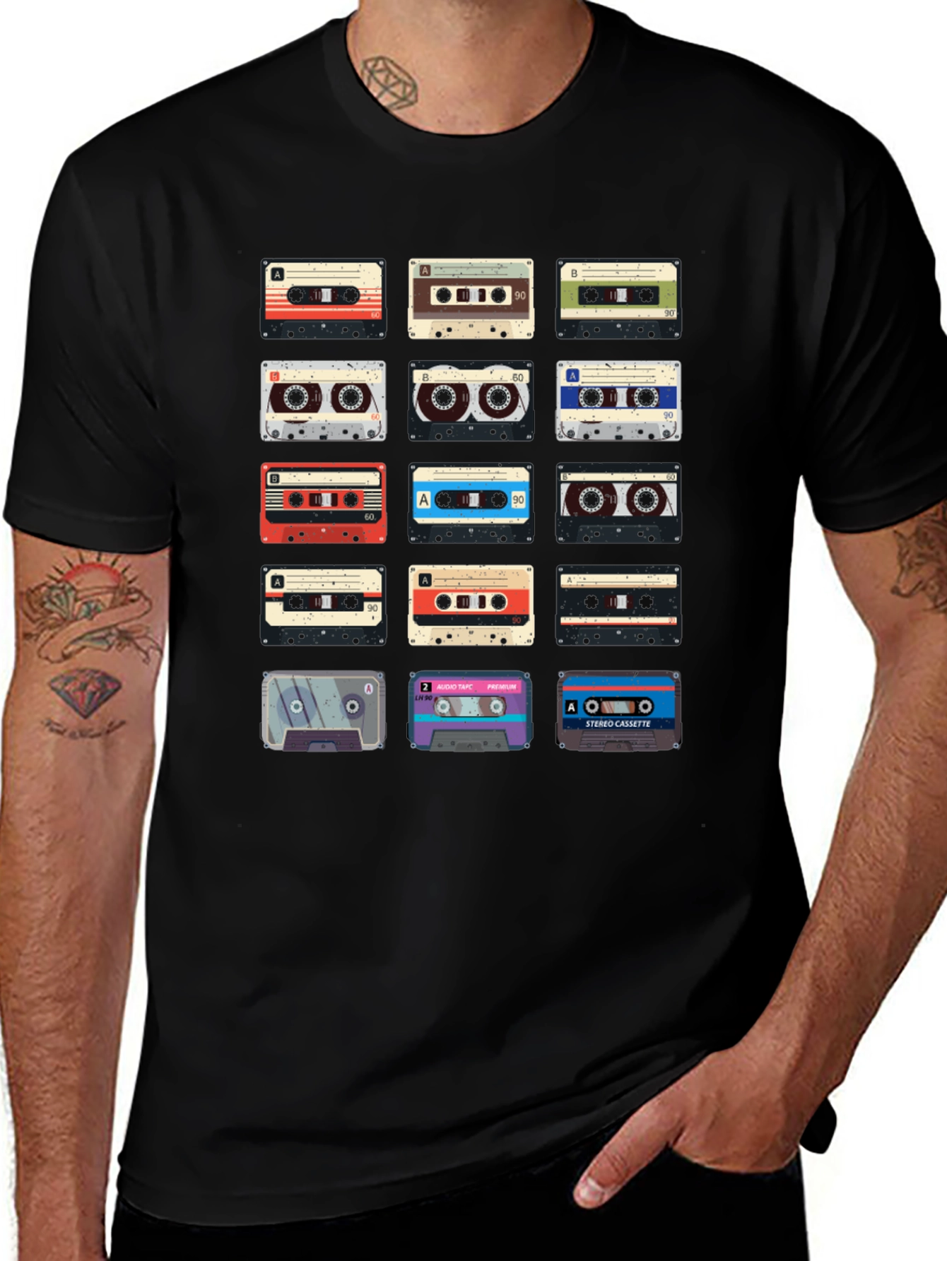 Variant 18 of Retro Cassette Tape Graphic Tee - Vintage Music Lover Shirt