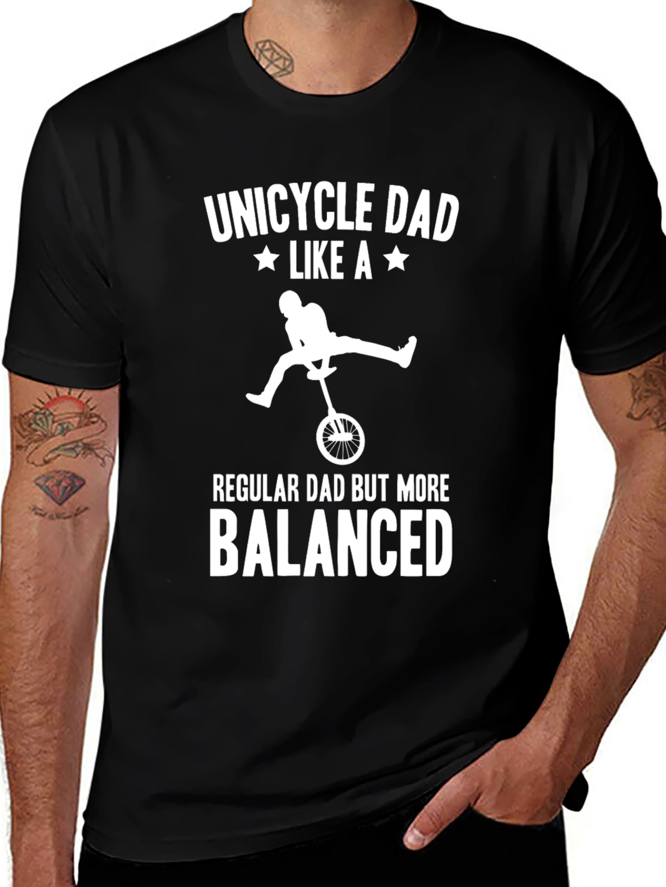 Unicycle Dad T-Shirt - Balanced Dad Gift