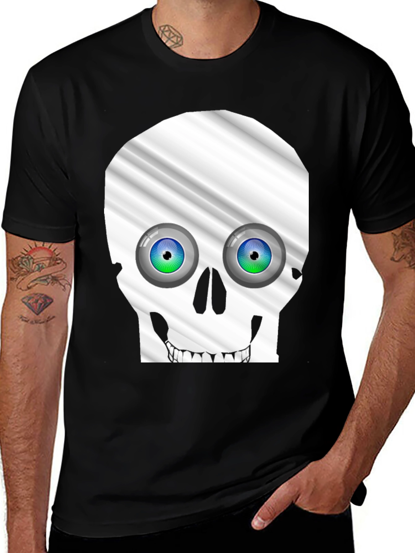 Variant 4 of Skull Graphic Tee - Men's Black T-Shirt