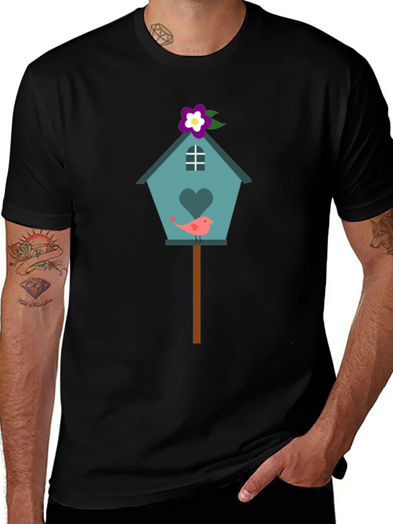 Variant 3 of Birdhouse Graphic Tee - Mens Casual Short Sleeve T-Shirt