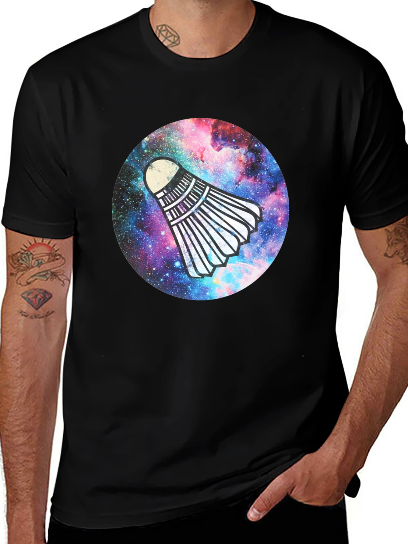 Variant 16 of Galaxy Shuttlecock Graphic Tee