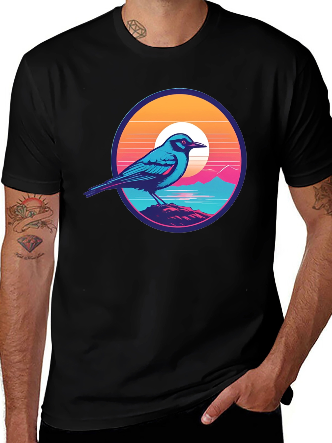Variant 27 of Bird on a Sunset Tee