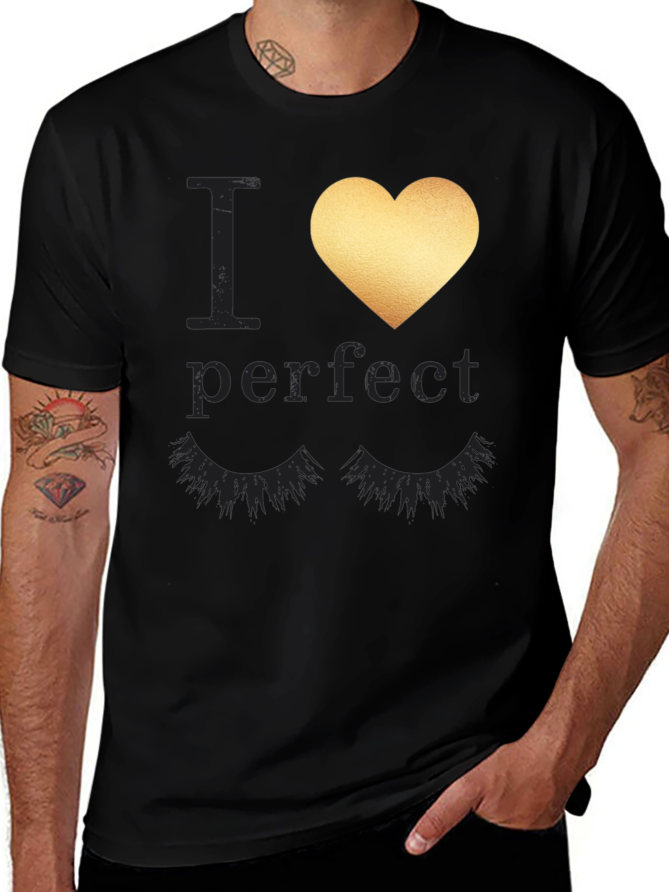 Variant 2 of I Heart Lashes Graphic Tee - Stylish and Fun