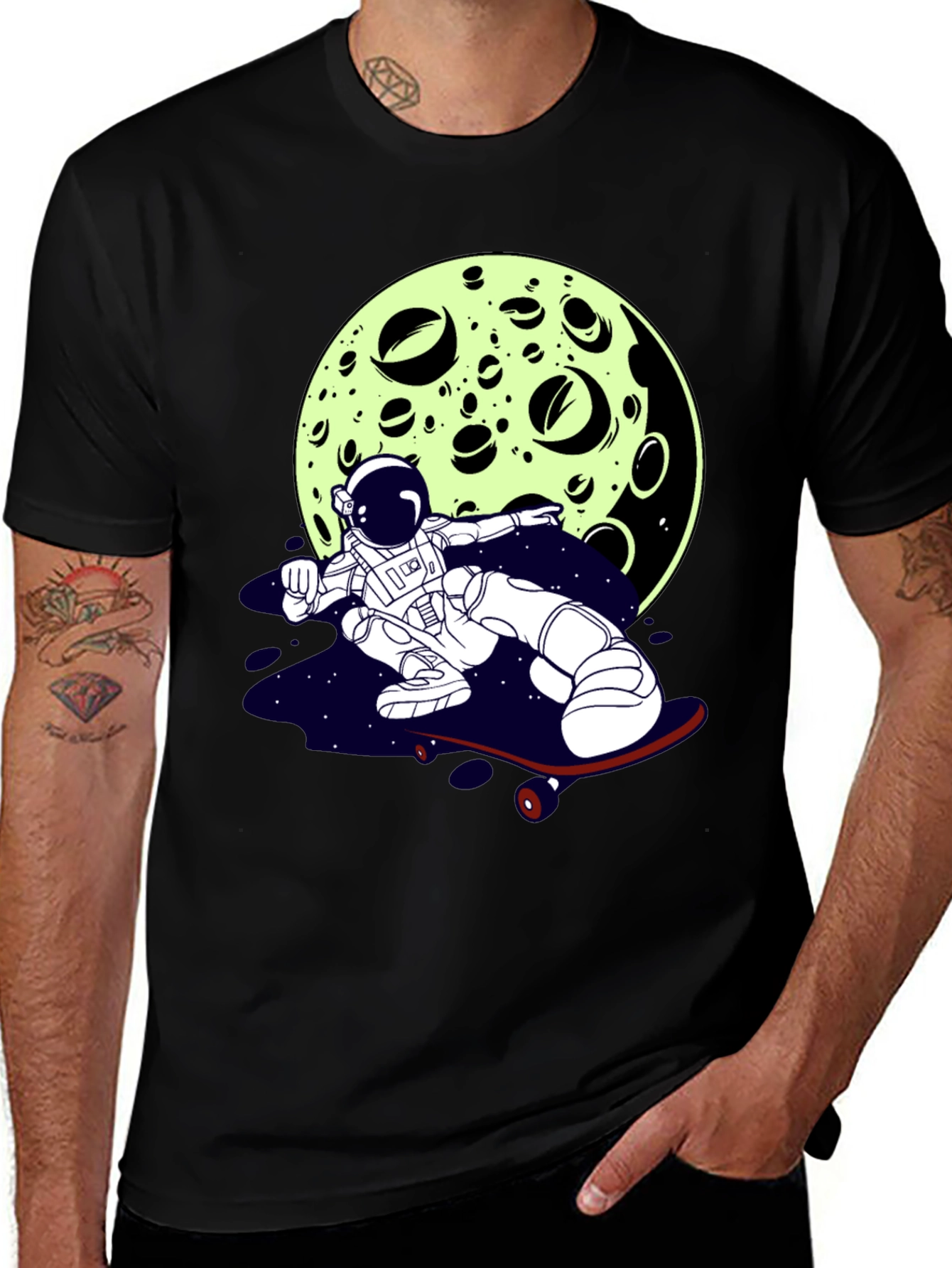 Variant 11 of Astronaut Skateboarder Graphic Tee