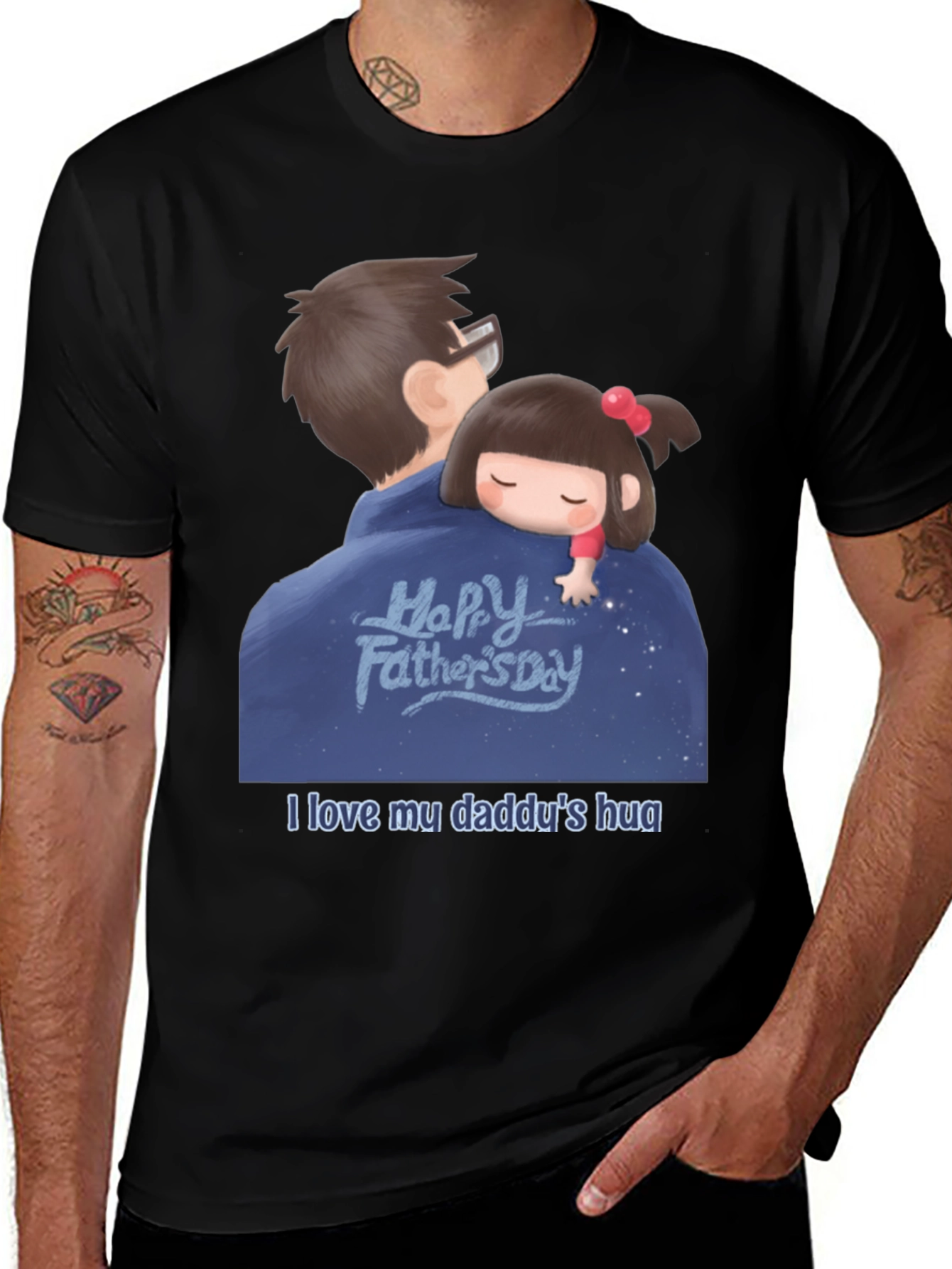 Variant 17 of Happy Father's Day Graphic Tee - Daddy's Hug