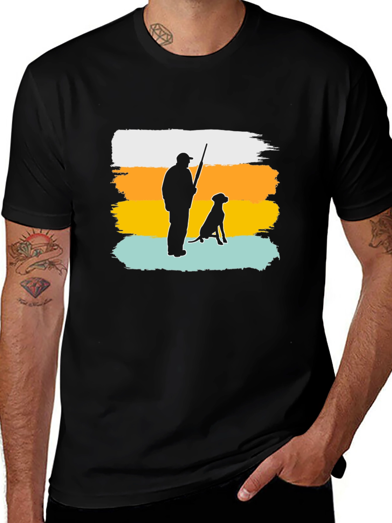 Variant 28 of Hunter & Dog Graphic Tee - Outdoorsman Style