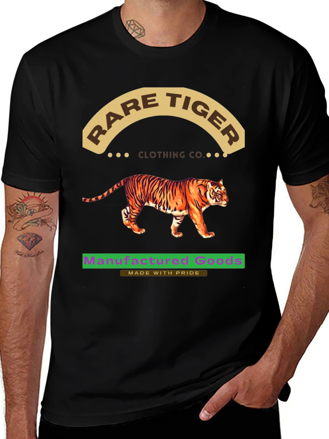 Variant 8 of Rare Tiger Black Graphic Tee