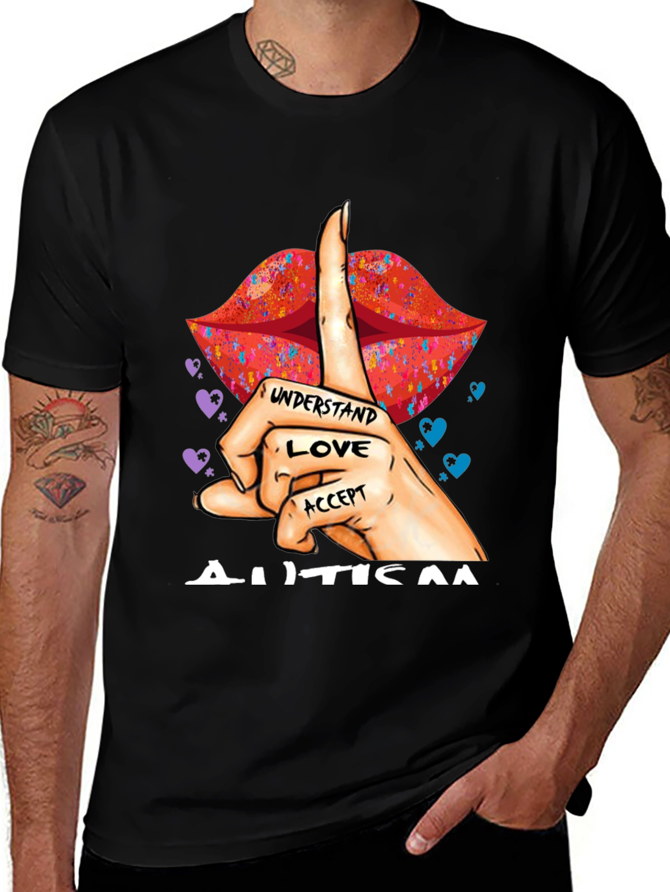 Variant 19 of Autism Awareness Understand Love Accept Graphic Tee