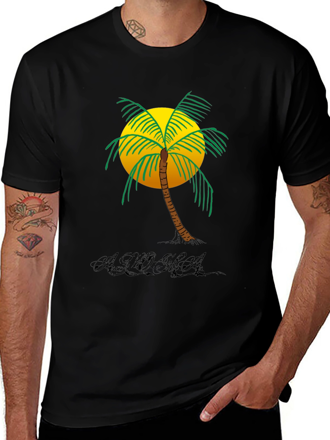 Variant 26 of Aloha Palm Tree Graphic T-Shirt - Island Vibes