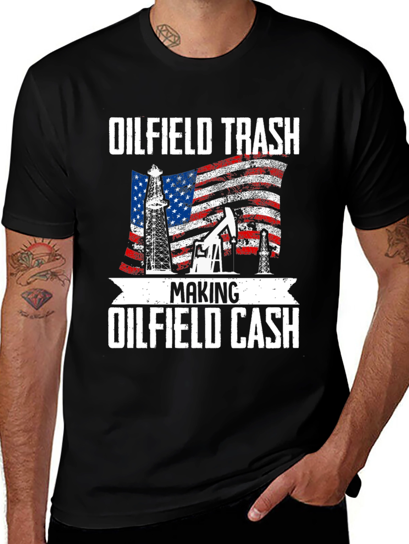 Variant 19 of Oilfield Trash Making Oilfield Cash T-Shirt