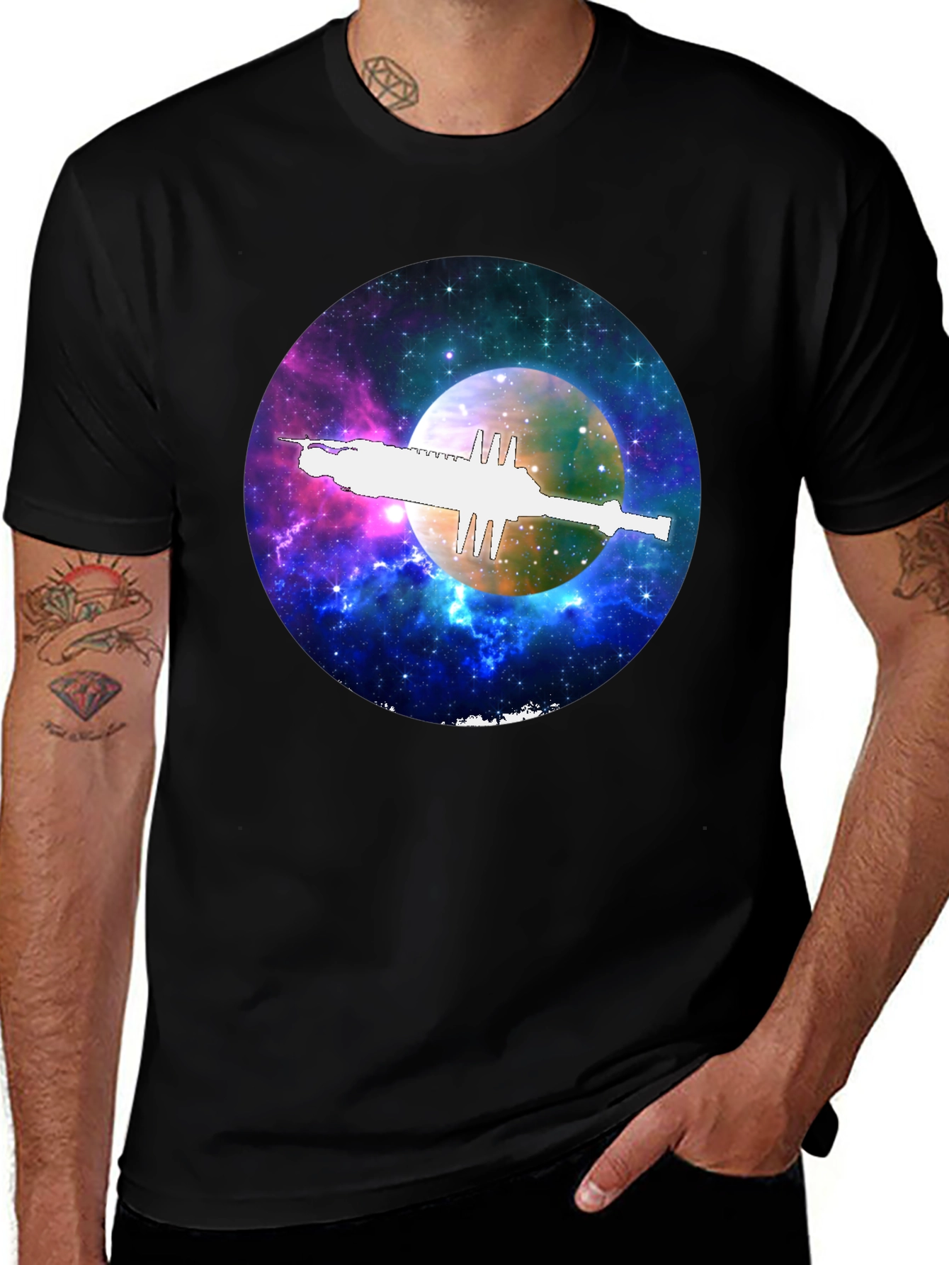 Variant 8 of Cosmic Spaceship Graphic Tee