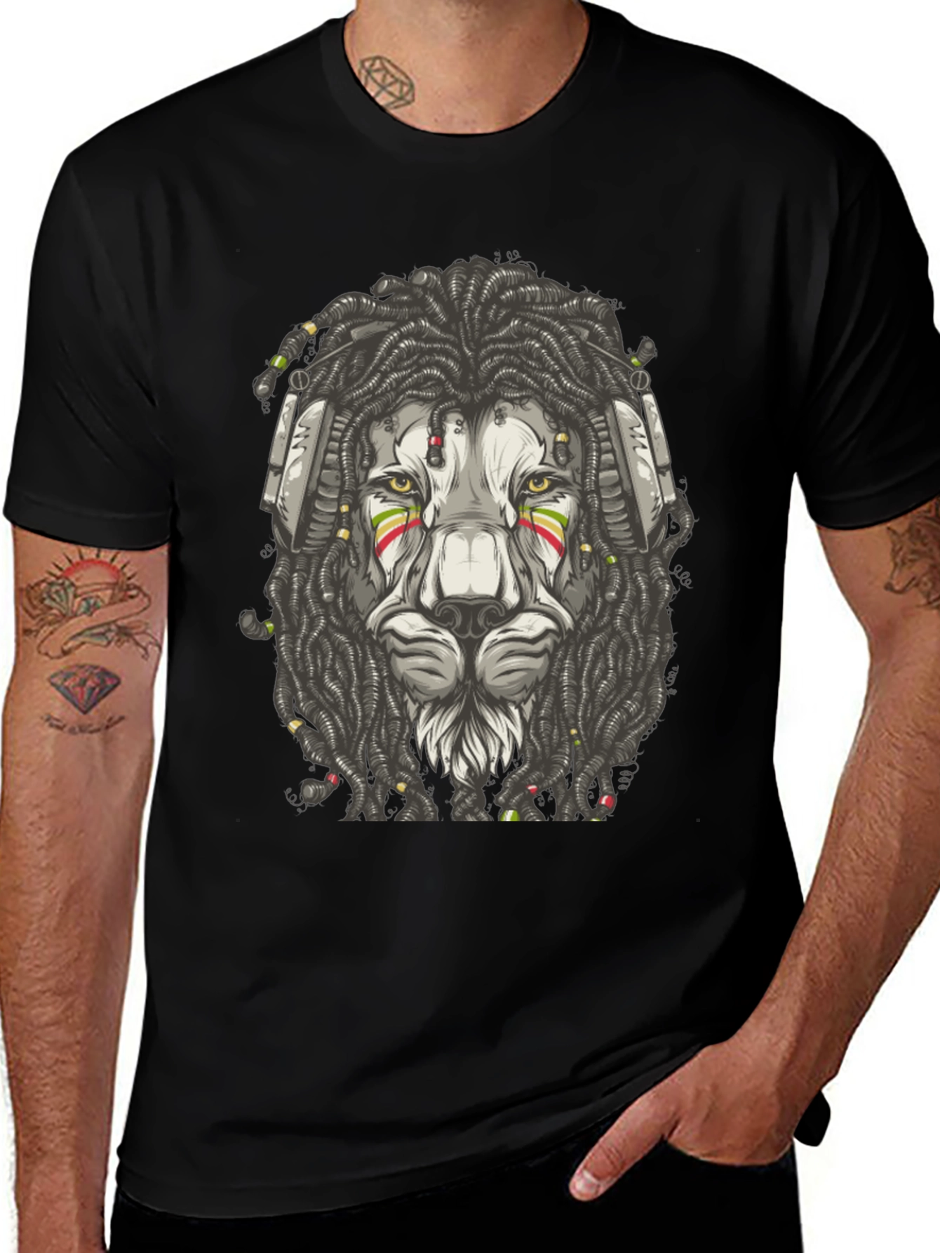 Rasta Lion Graphic Tee - Reggae Style Shirt