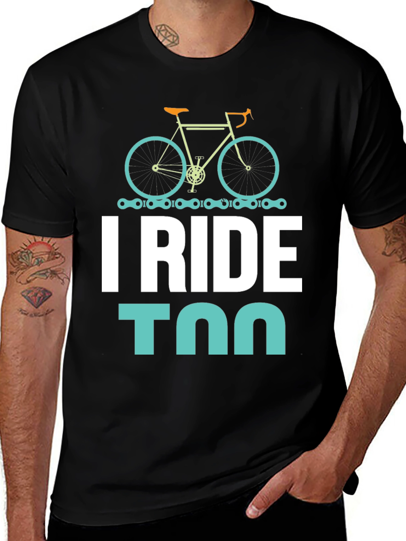I Ride Too Bicycle Graphic T-Shirt