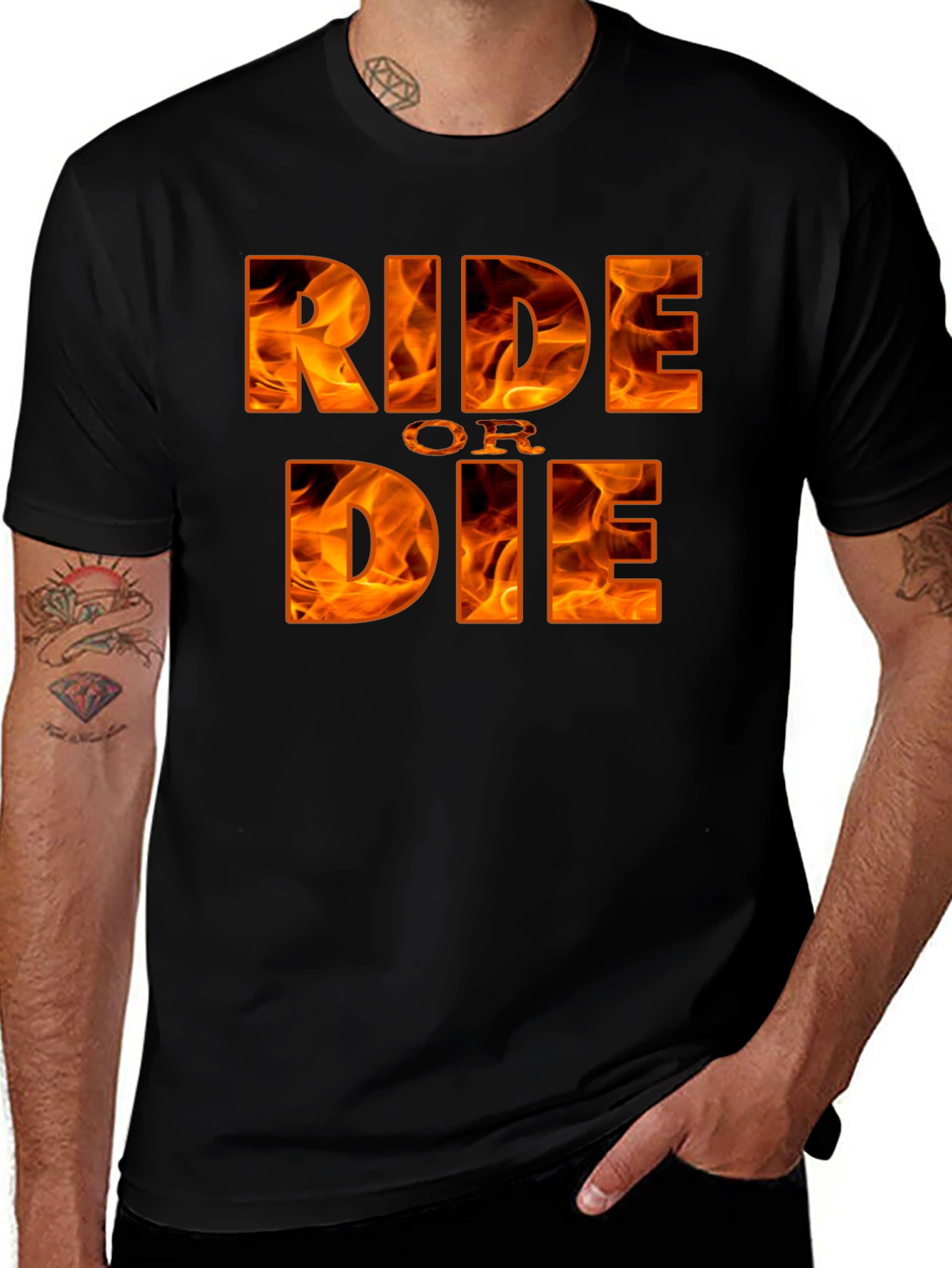 Ride or Die Graphic Tee - Flaming Design