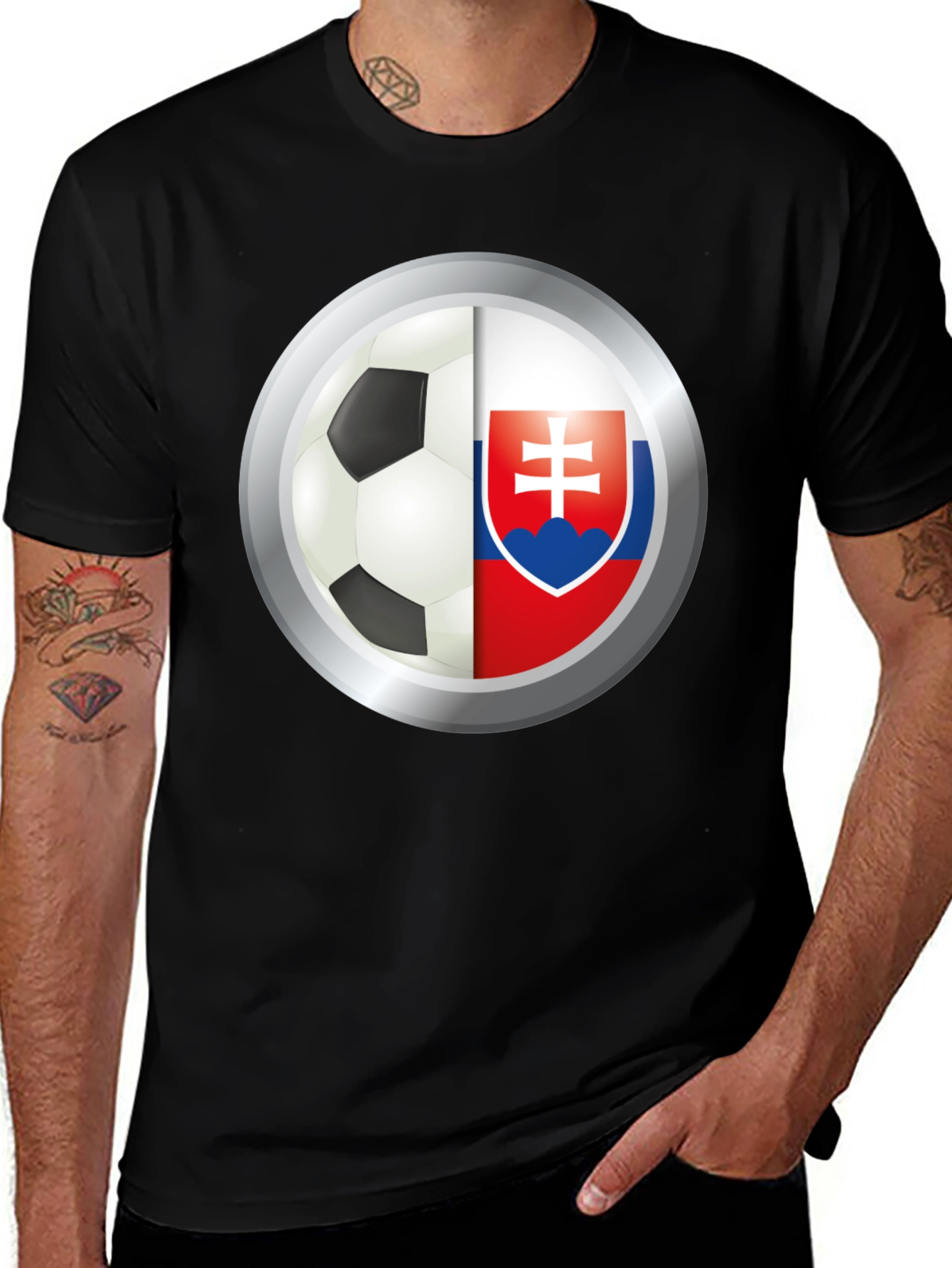 Variant 22 of Slovakia Soccer Flag T-Shirt