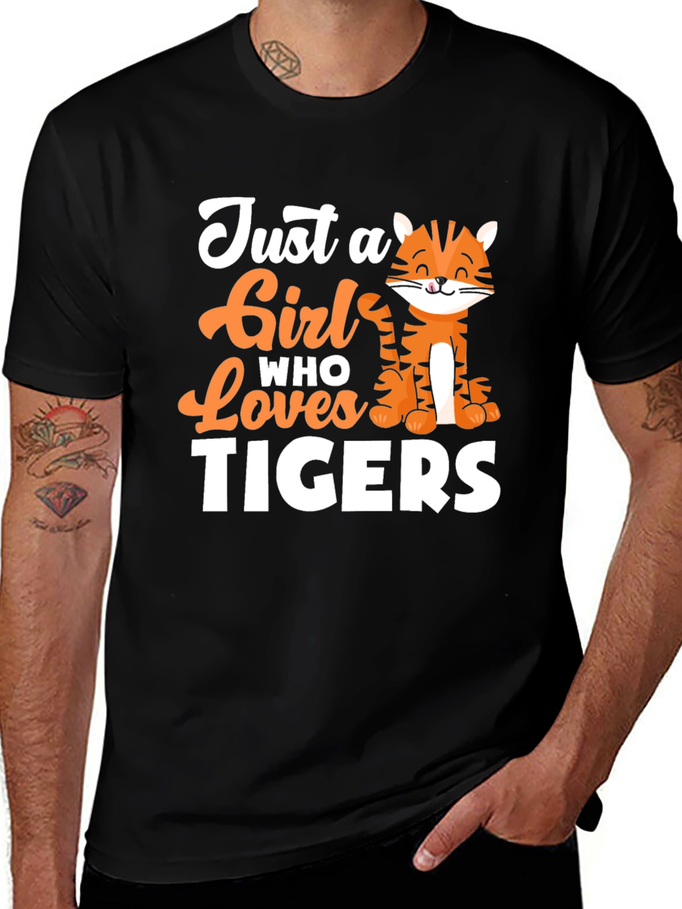 Variant 7 of Just a Girl Who Loves Tigers Graphic Tee