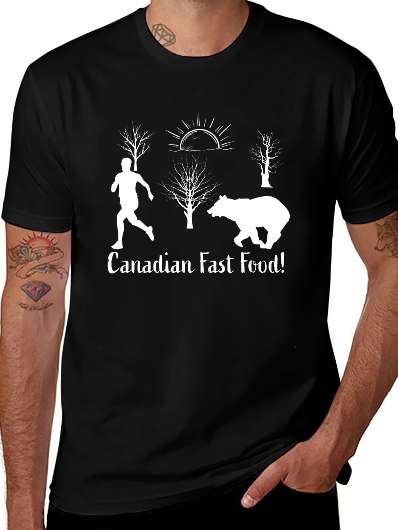 Variant 7 of Canadian Fast Food Graphic Tee - Bear Chase
