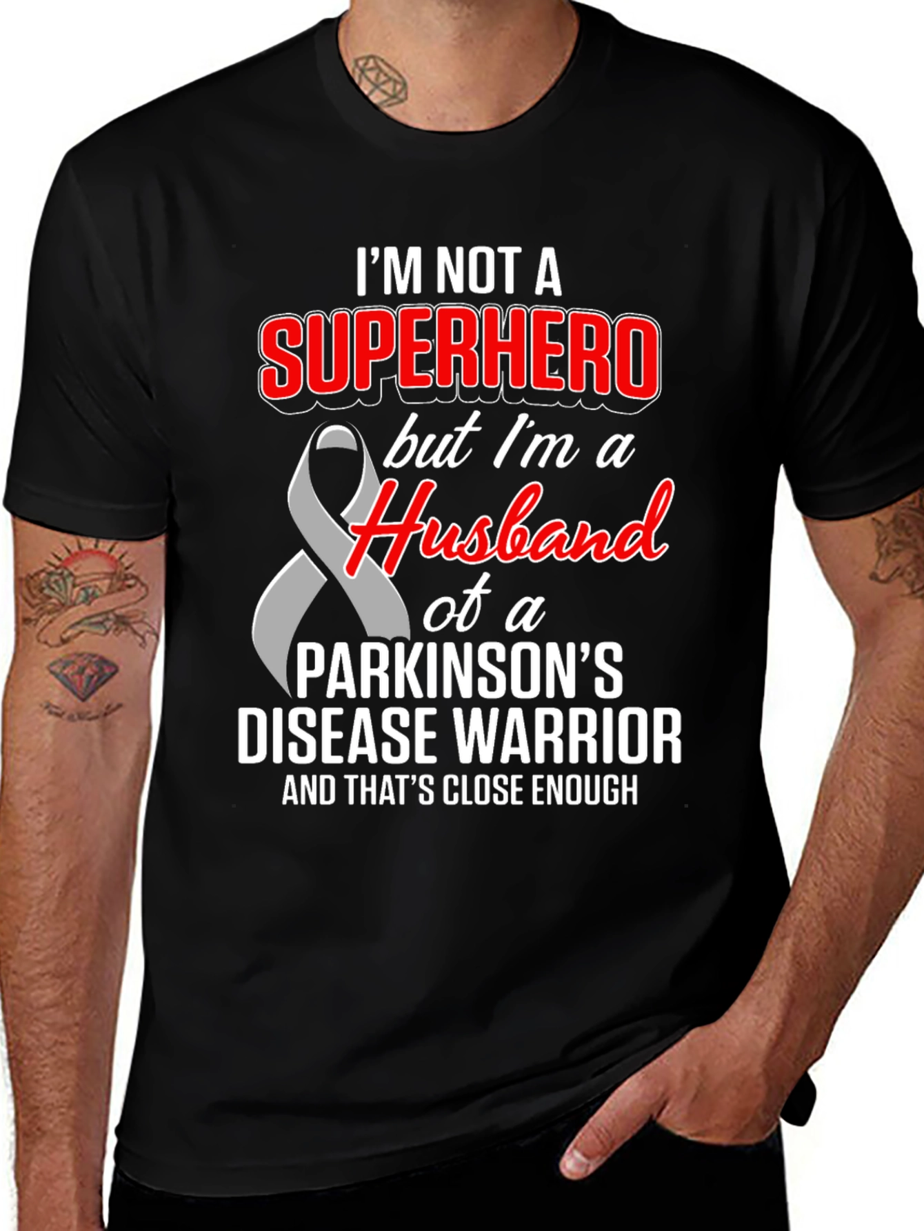 Variant 21 of Parkinson's Husband Warrior T-Shirt