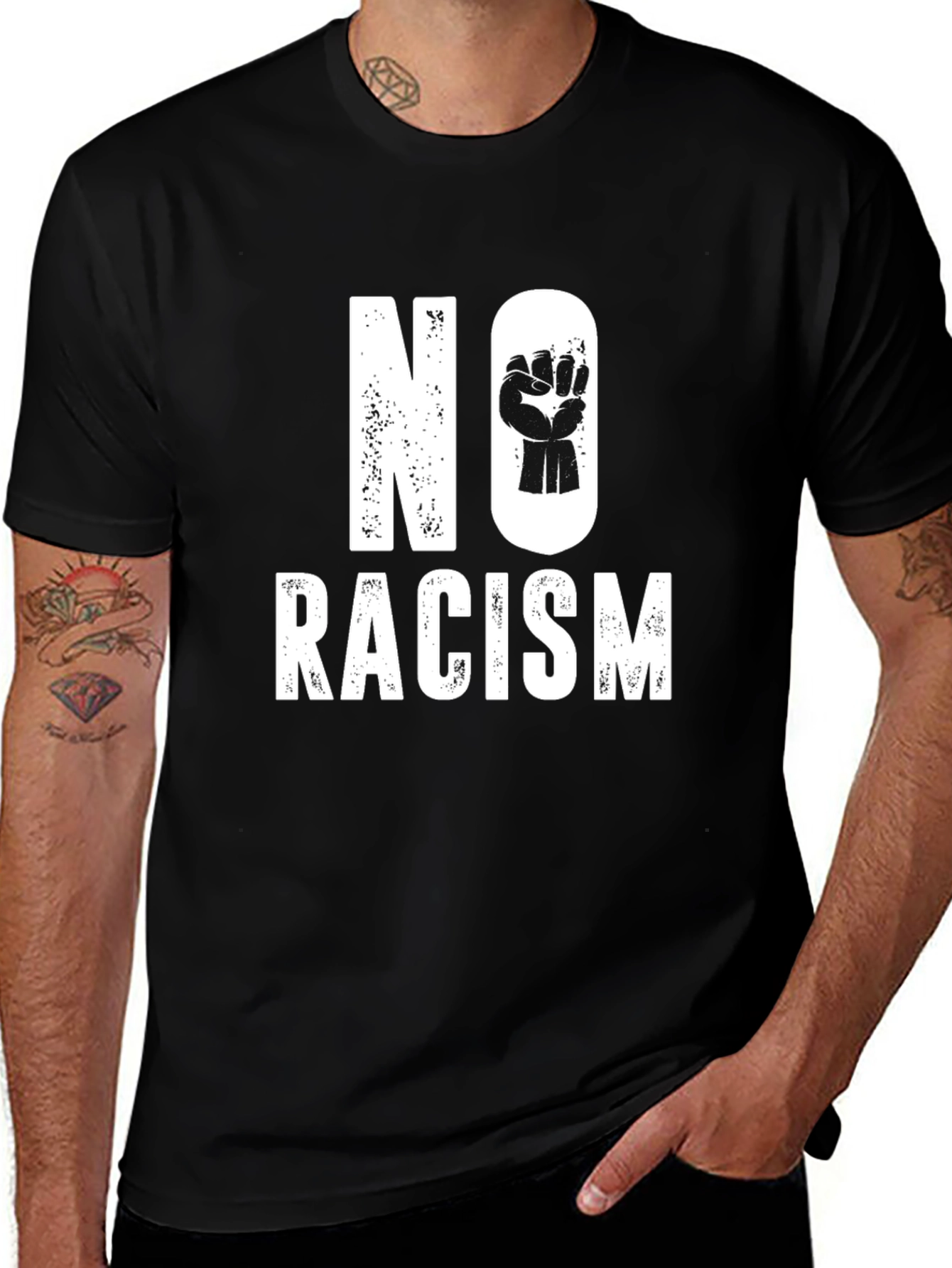 Variant 17 of No Racism T-Shirt: Stand Against Discrimination