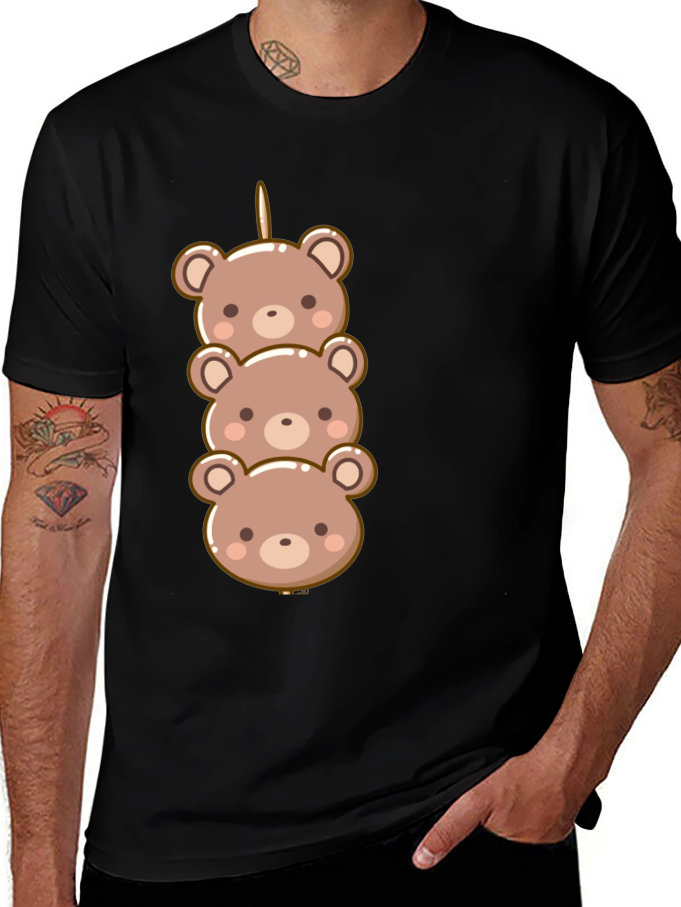 Variant 11 of Cute Bear Dango Graphic Tee - Black