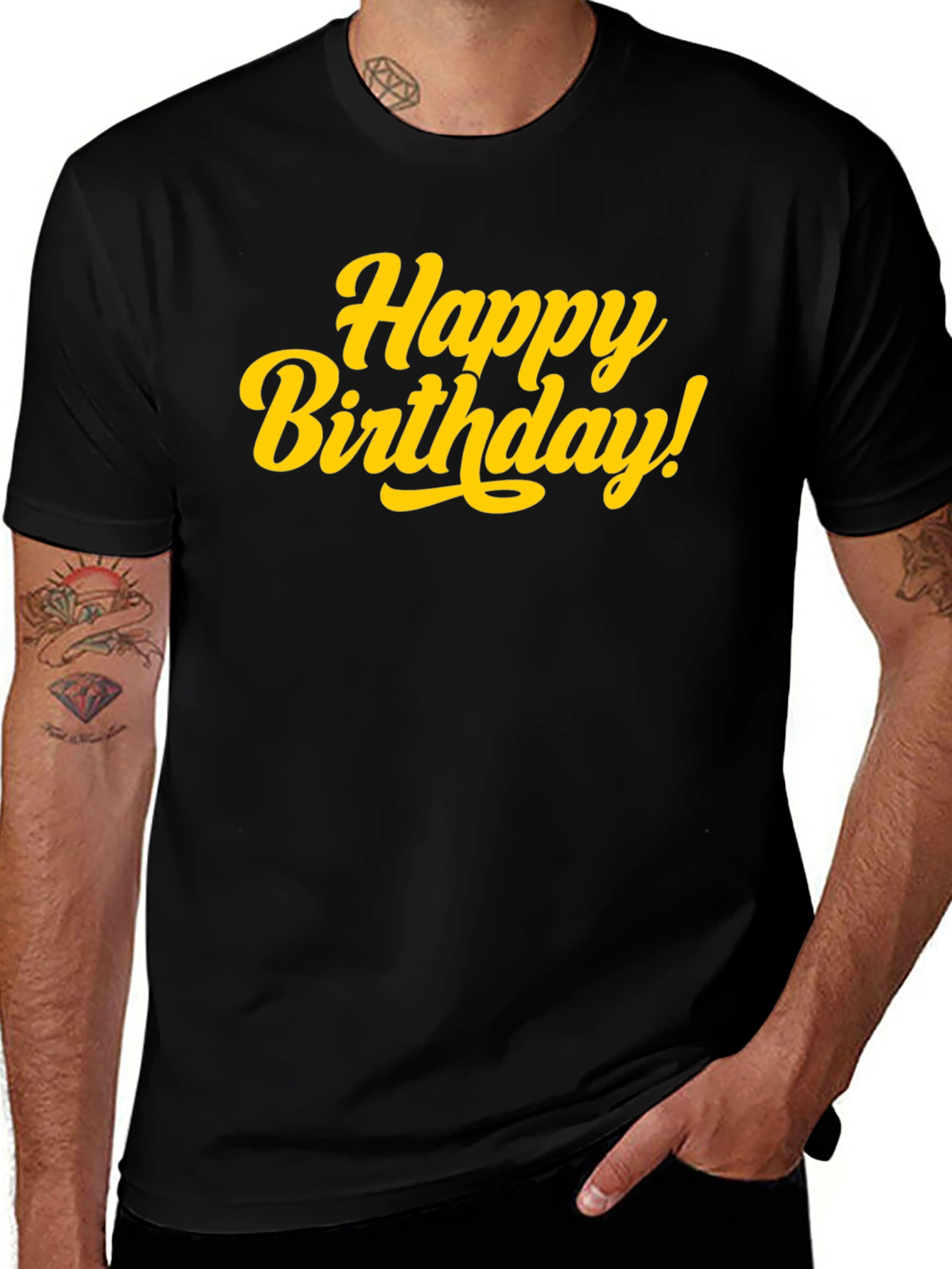 Variant 4 of Happy Birthday Black T-Shirt