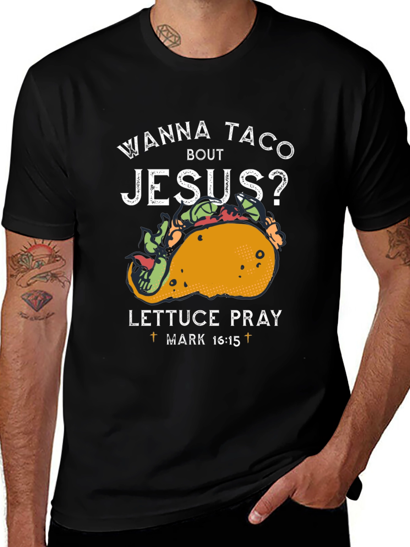 Variant 18 of Wanna Taco Bout Jesus T-Shirt Funny Christian Tee