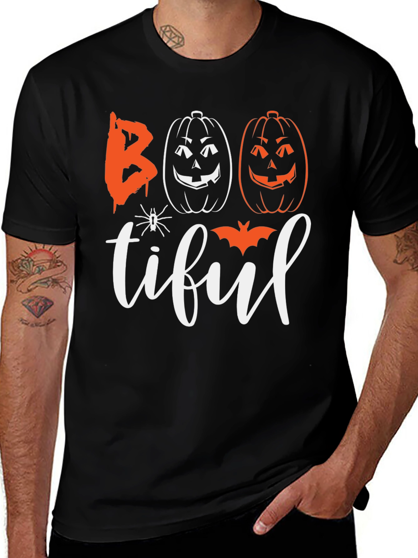 Boo-tiful Halloween Graphic Tee - Black