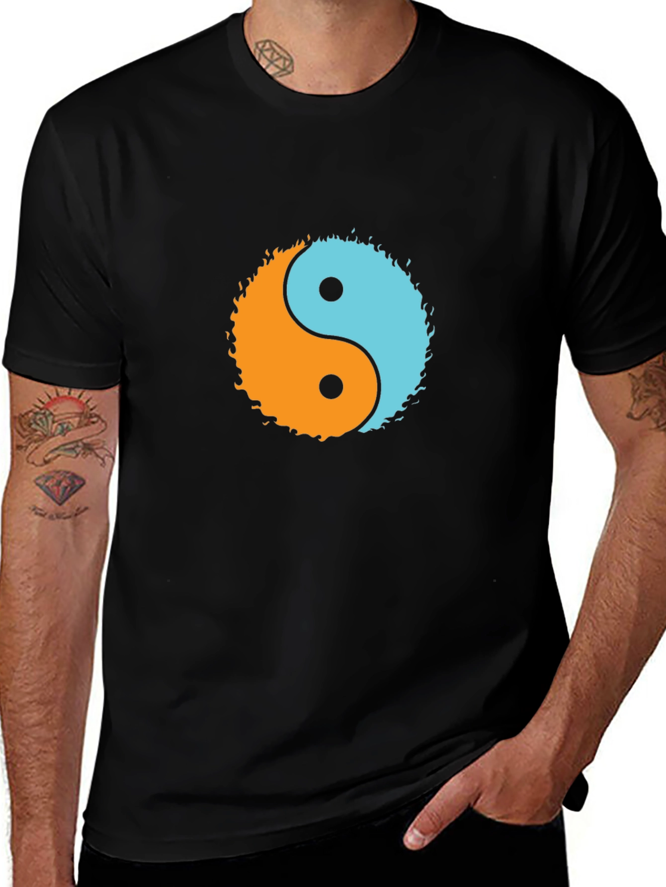 Yin Yang Flame Graphic Tee - Soft Cotton Comfort